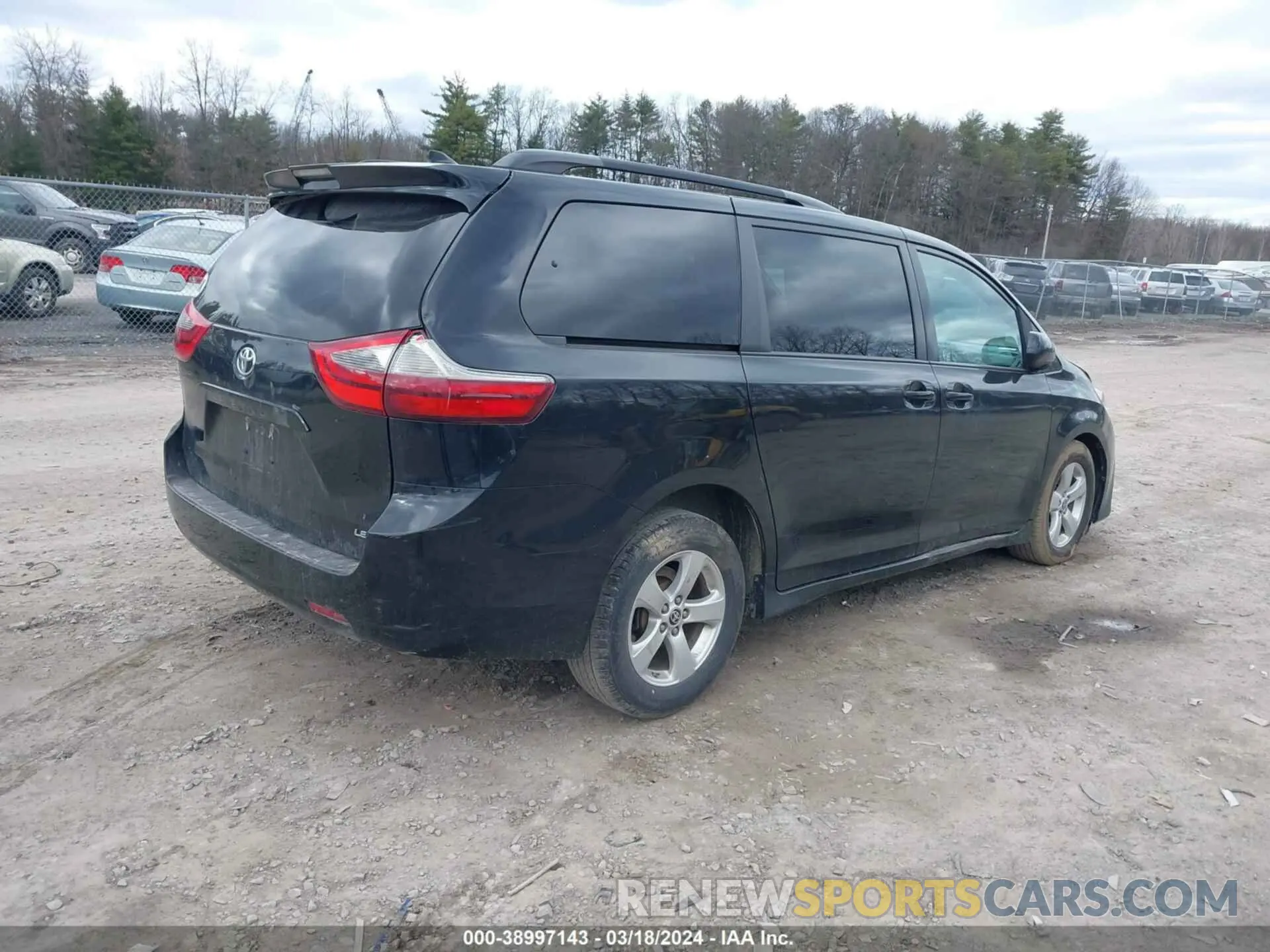 4 fotografías del automóvil dañado 5TDKZ3DC0LS087324 TOYOTA SIENNA 2020
