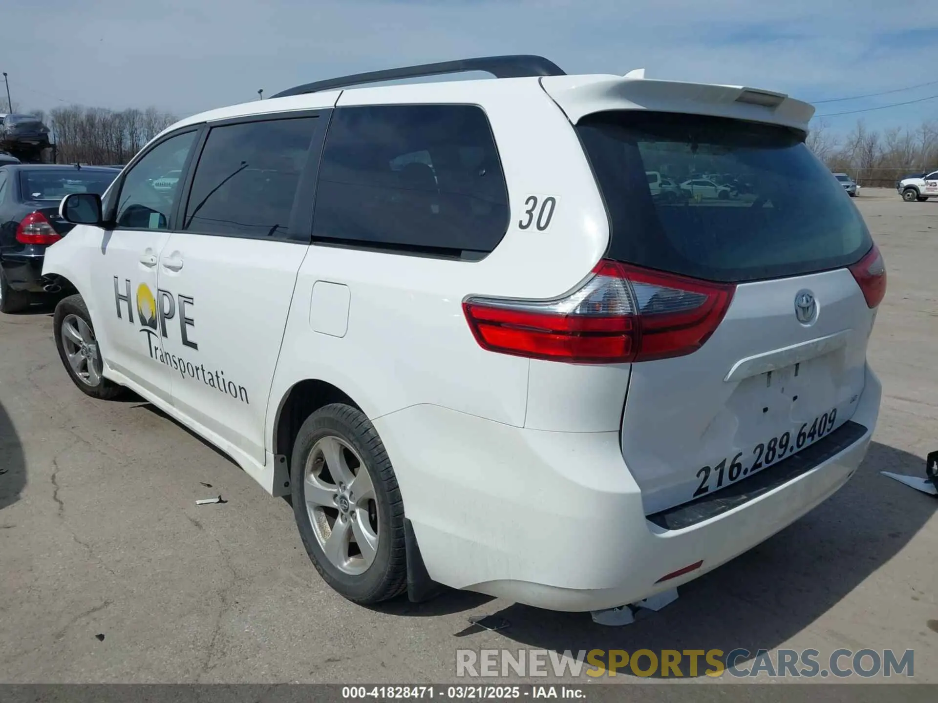 3 fotografías del automóvil dañado 5TDKZ3DC2LS024290 TOYOTA SIENNA 2020