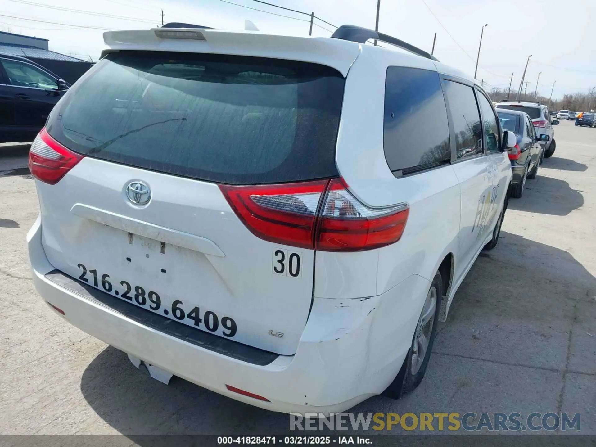 4 fotografías del automóvil dañado 5TDKZ3DC2LS024290 TOYOTA SIENNA 2020