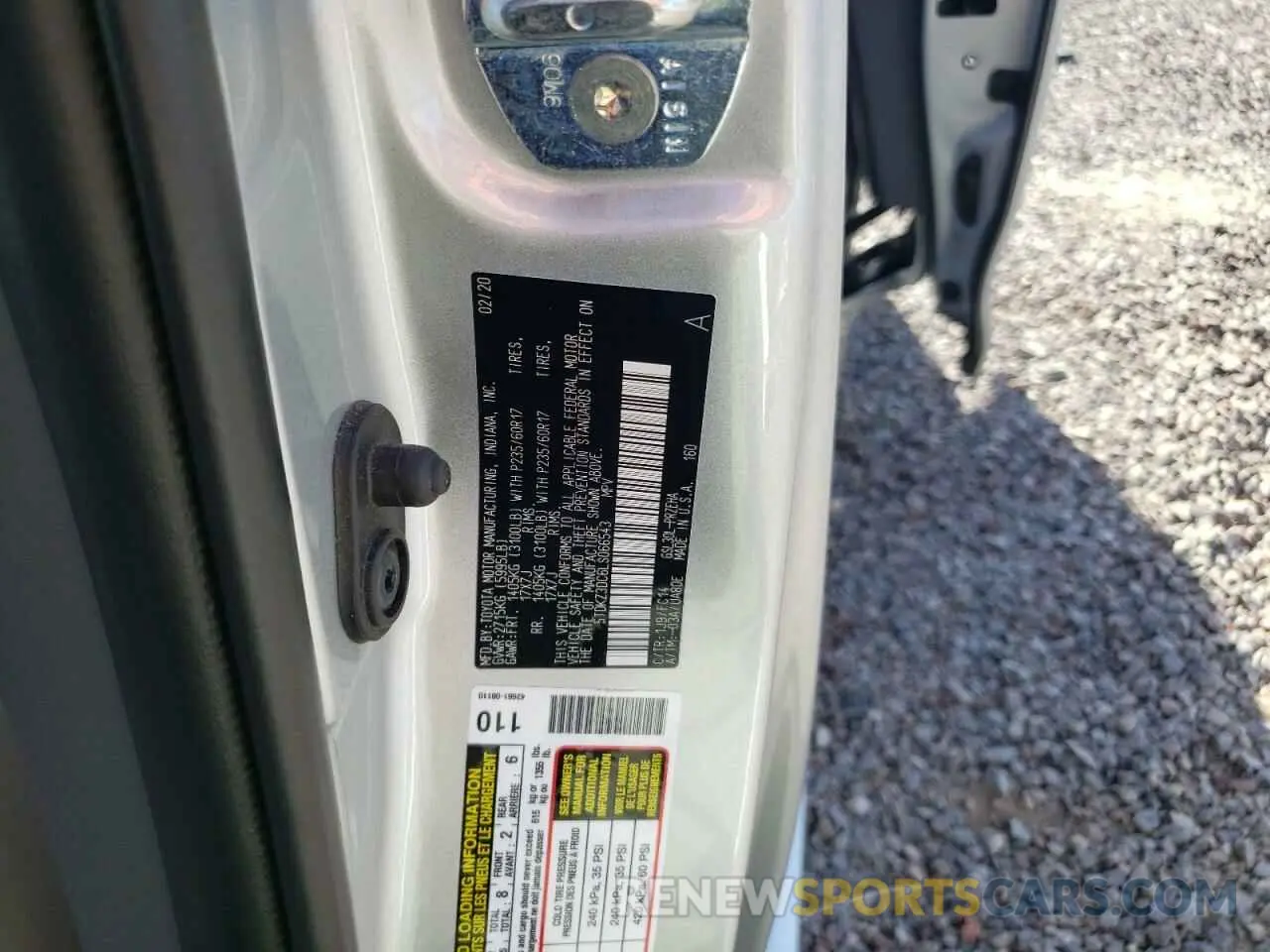 10 fotografías del automóvil dañado 5TDKZ3DC6LS066543 TOYOTA SIENNA 2020