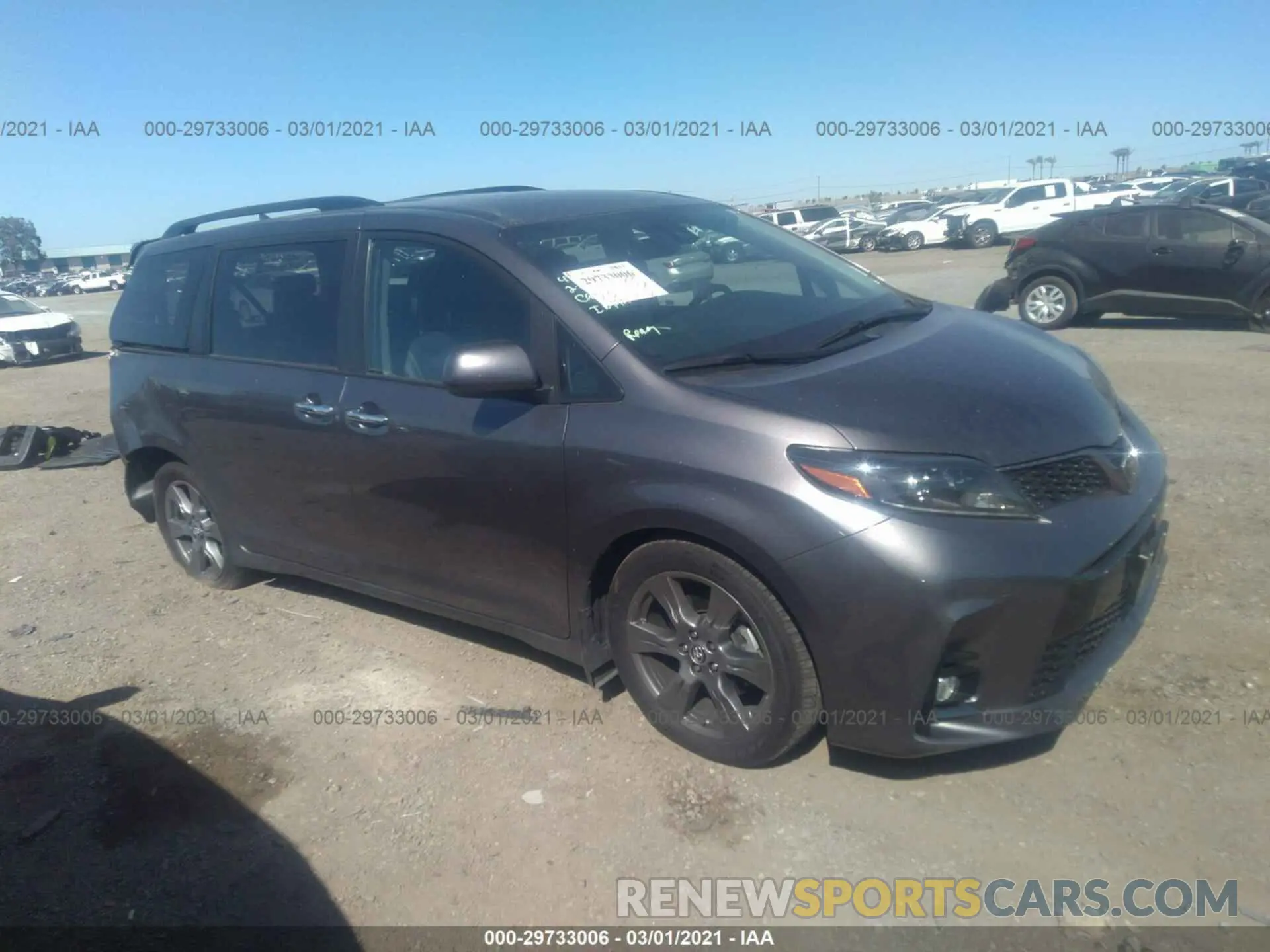 1 fotografías del automóvil dañado 5TDXZ3DC1LS036064 TOYOTA SIENNA 2020