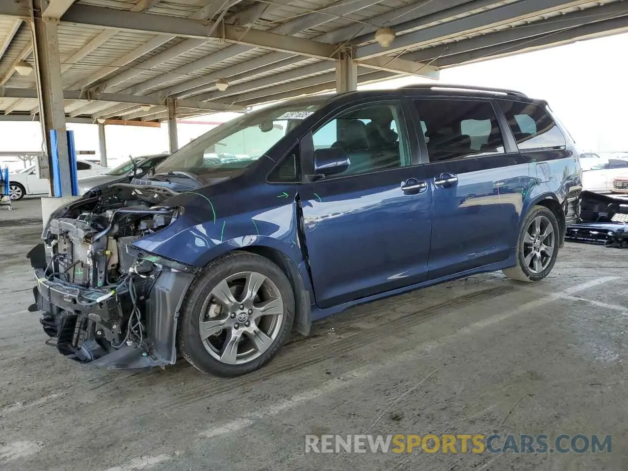 1 fotografías del automóvil dañado 5TDXZ3DC4LS034373 TOYOTA SIENNA 2020