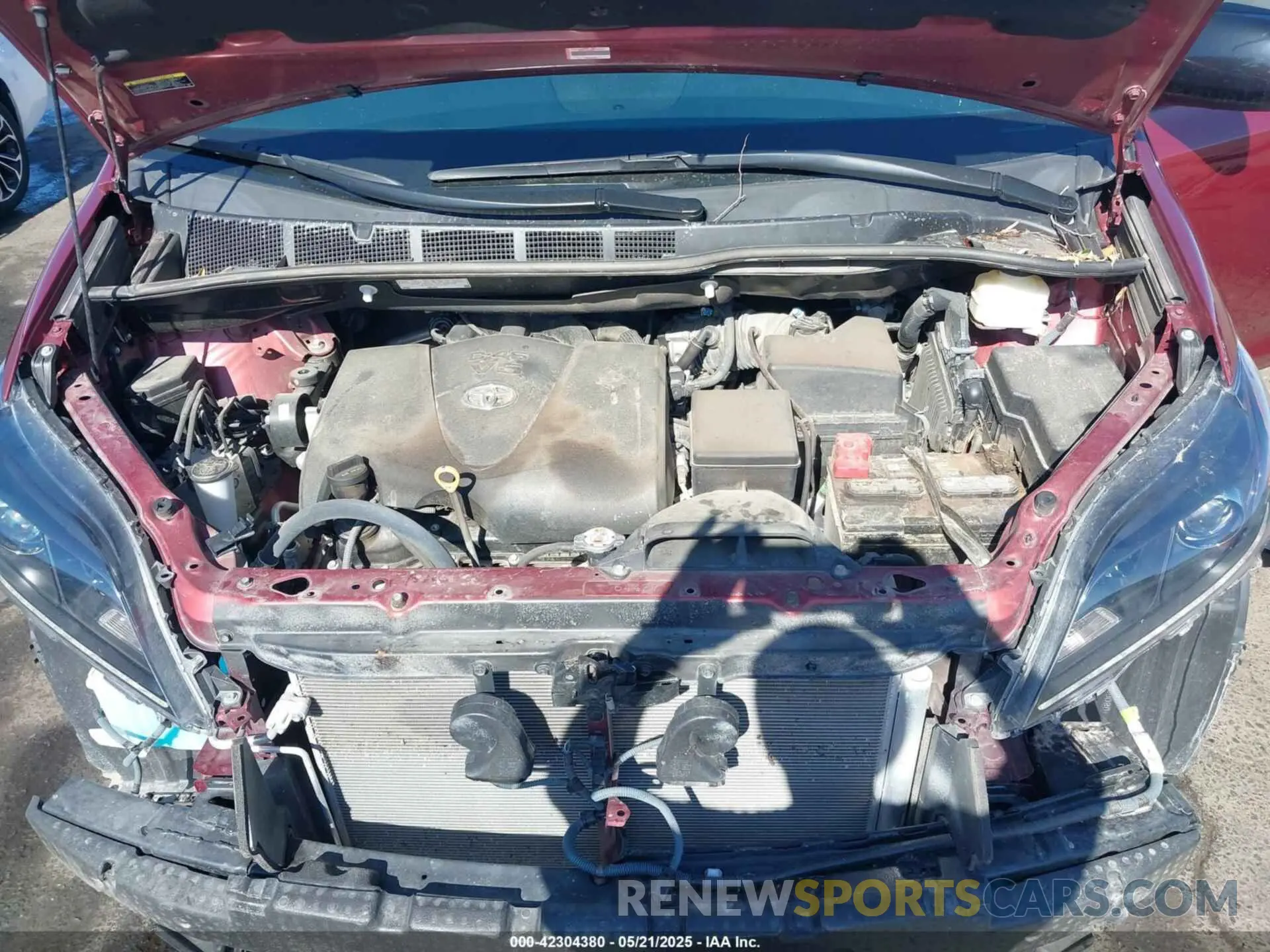 10 fotografías del automóvil dañado 5TDXZ3DC8LS053685 TOYOTA SIENNA 2020