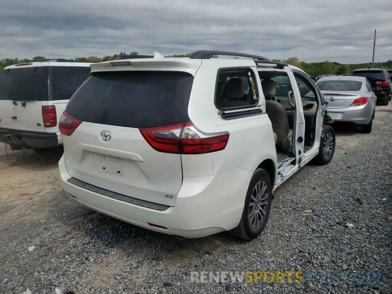 4 fotografías del automóvil dañado 5TDYZ3DC0LS084854 TOYOTA SIENNA 2020