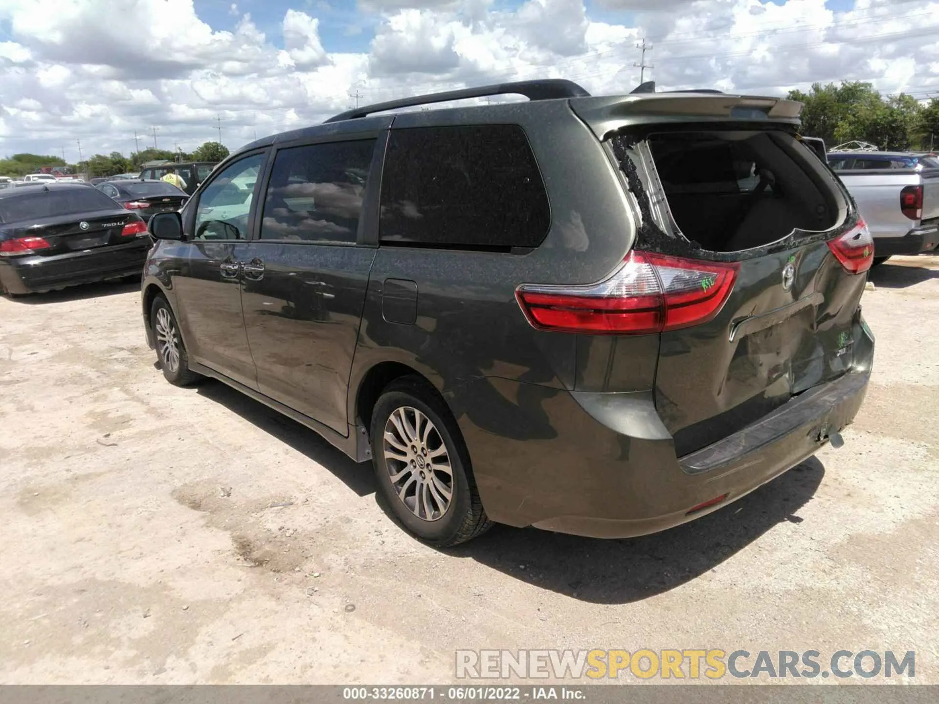 3 fotografías del automóvil dañado 5TDYZ3DC1LS035582 TOYOTA SIENNA 2020