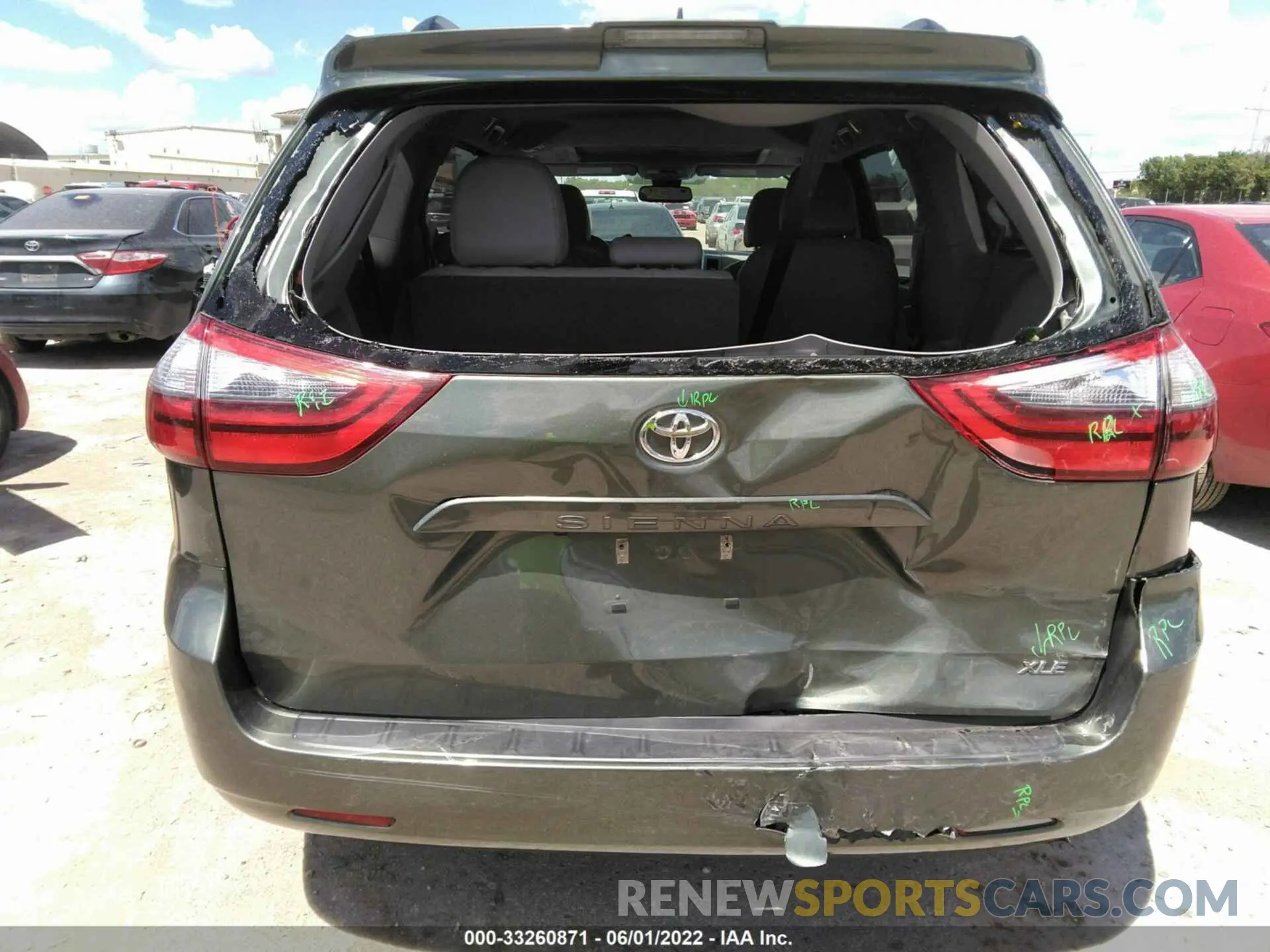6 fotografías del automóvil dañado 5TDYZ3DC1LS035582 TOYOTA SIENNA 2020