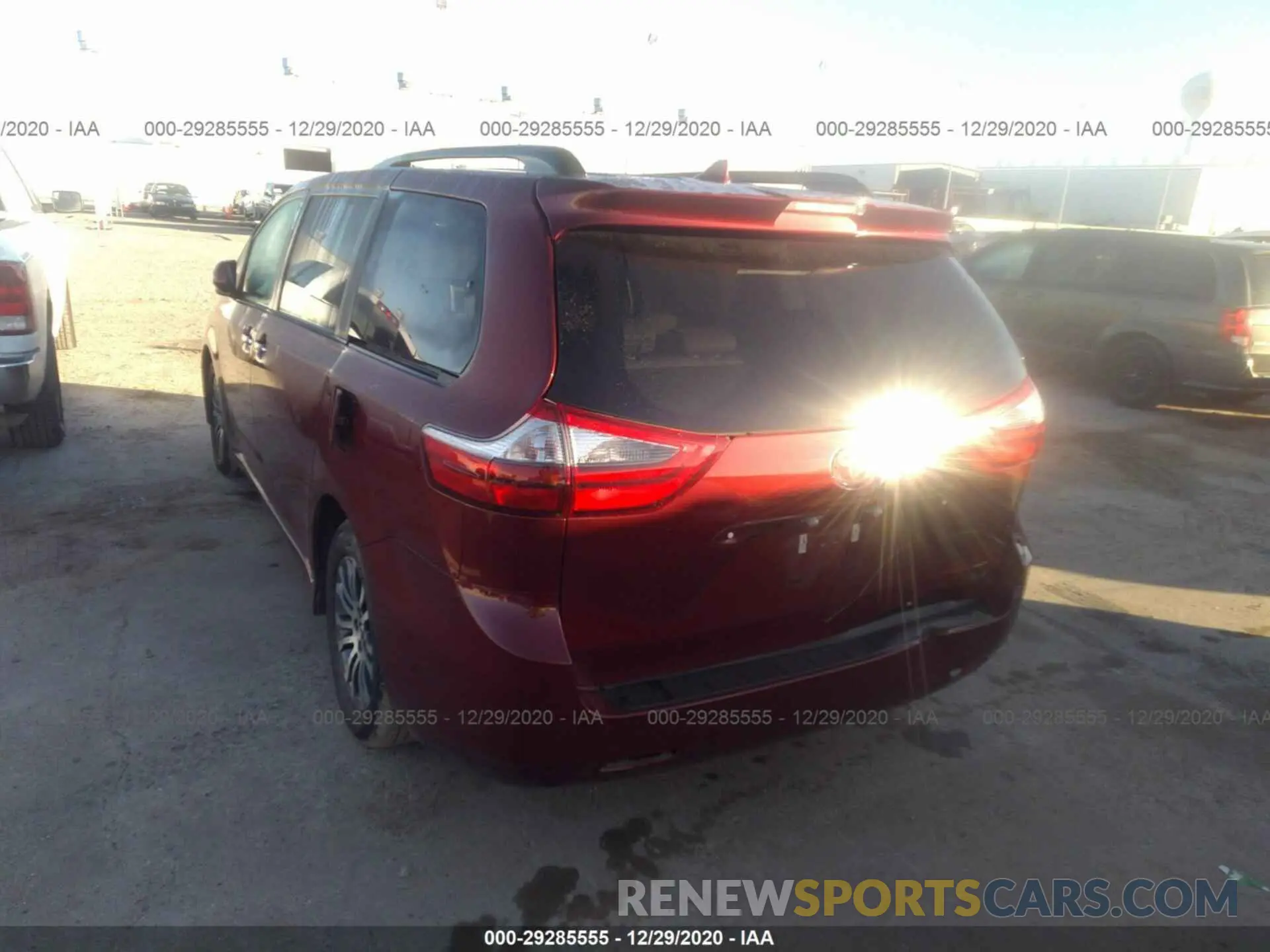 3 fotografías del automóvil dañado 5TDYZ3DC1LS049689 TOYOTA SIENNA 2020