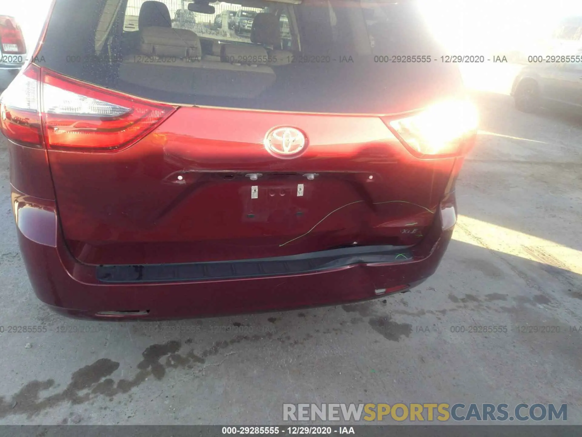 6 fotografías del automóvil dañado 5TDYZ3DC1LS049689 TOYOTA SIENNA 2020