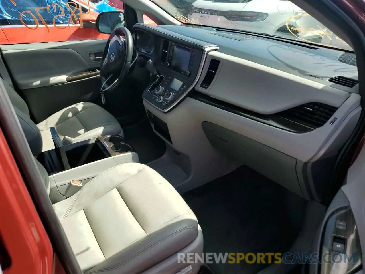 5 fotografías del automóvil dañado 5TDYZ3DC2LS049345 TOYOTA SIENNA 2020