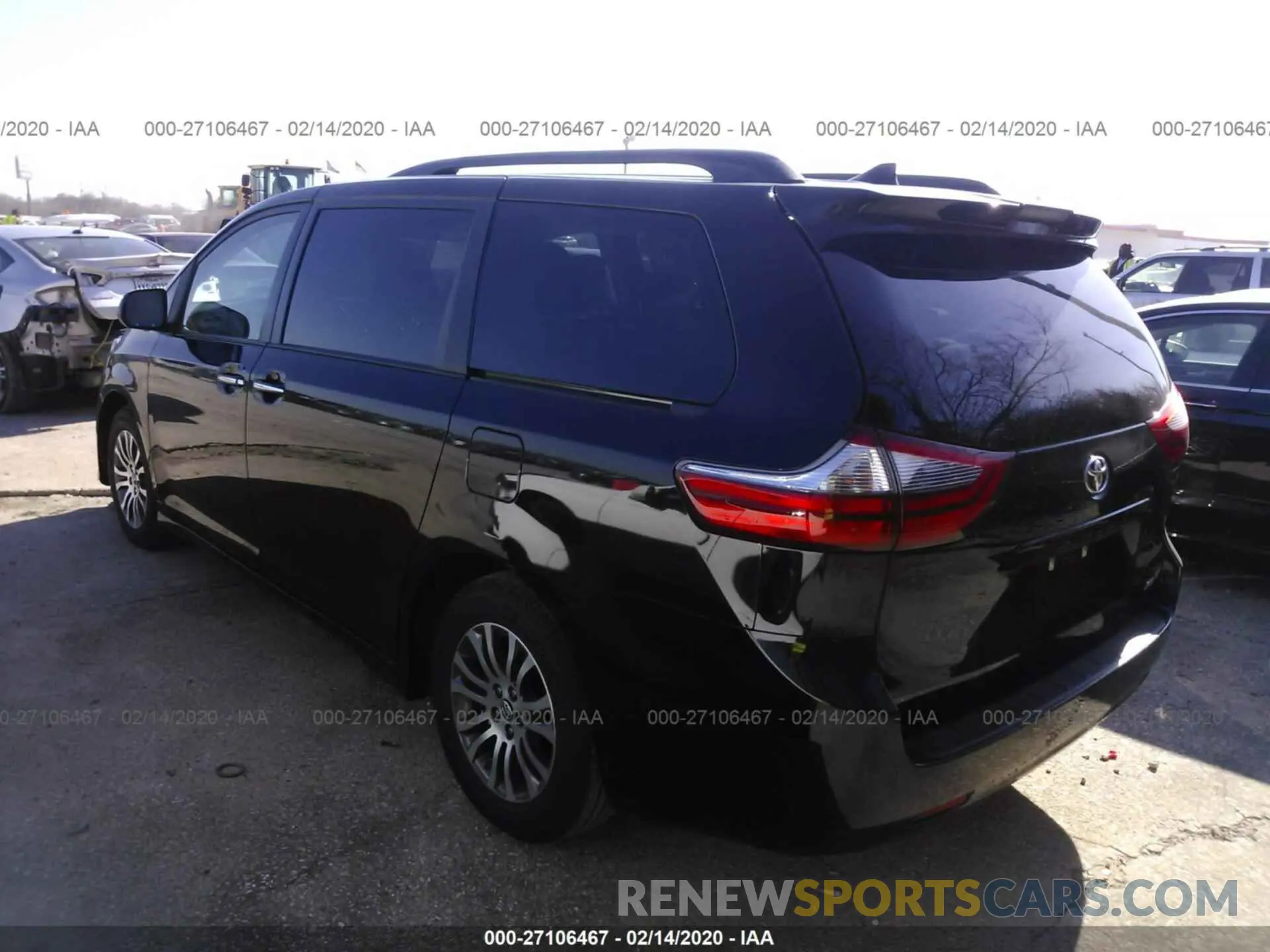 3 fotografías del automóvil dañado 5TDYZ3DC4LS038444 TOYOTA SIENNA 2020