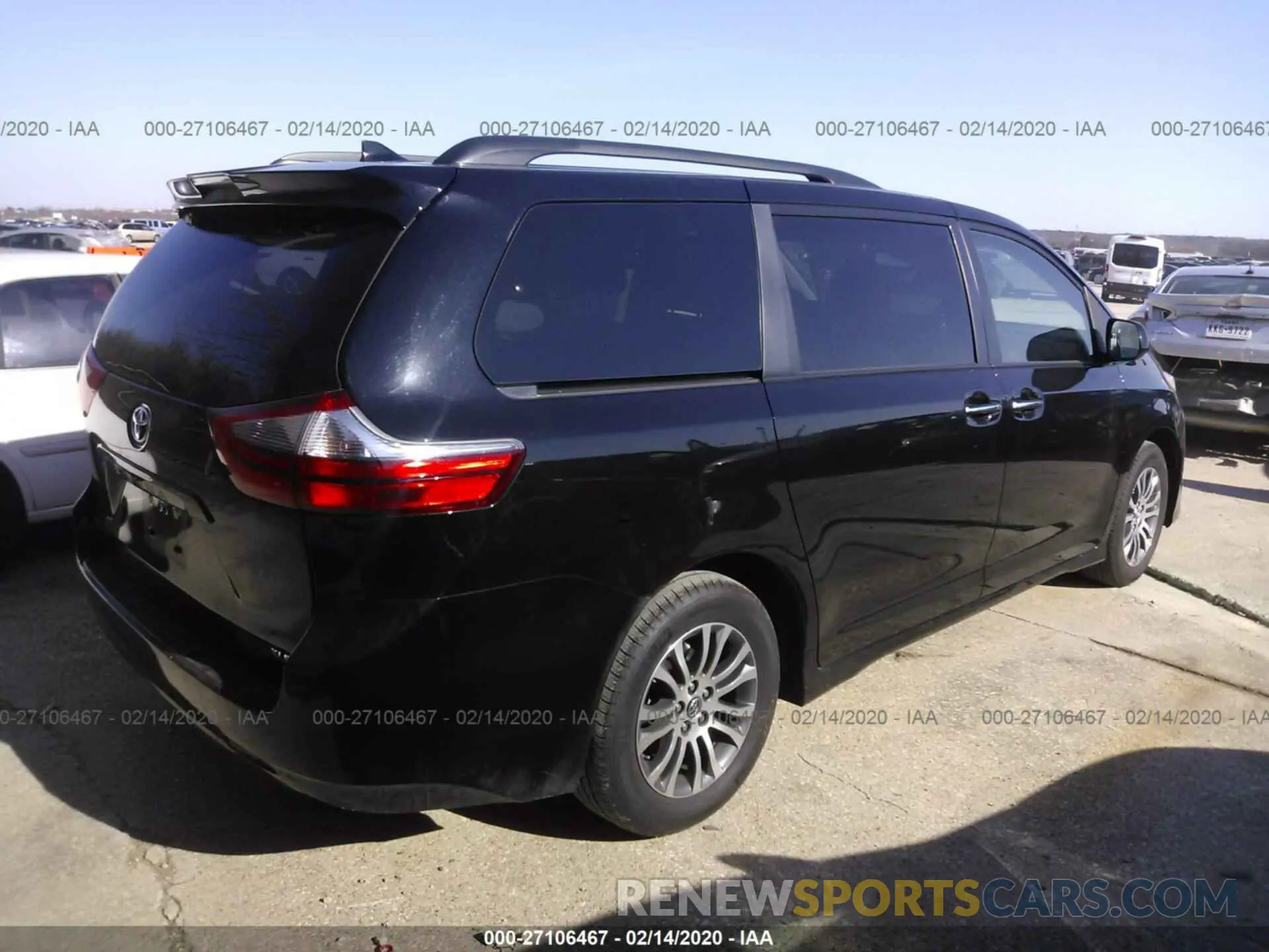 4 fotografías del automóvil dañado 5TDYZ3DC4LS038444 TOYOTA SIENNA 2020