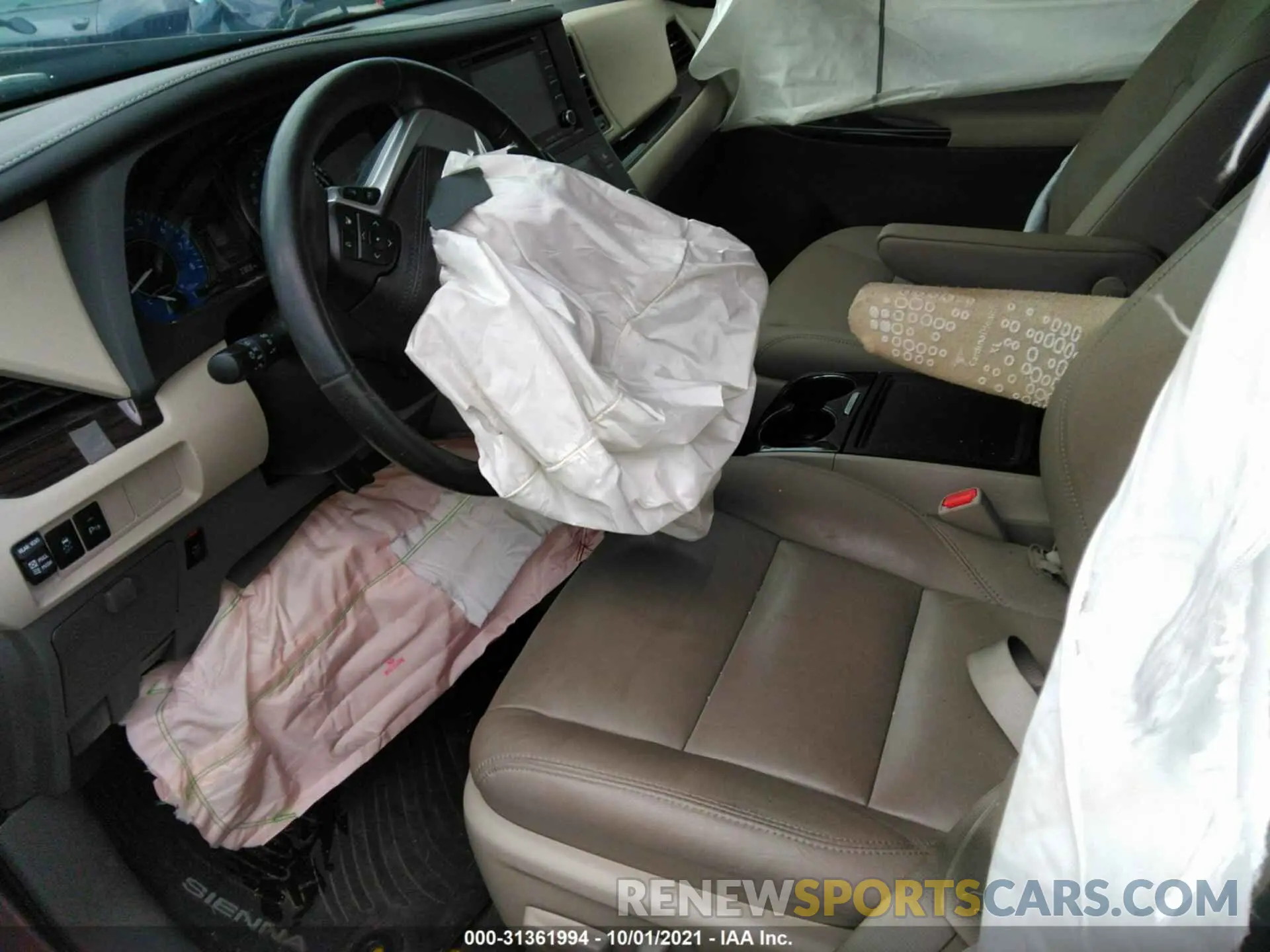 5 fotografías del automóvil dañado 5TDYZ3DCXLS032759 TOYOTA SIENNA 2020