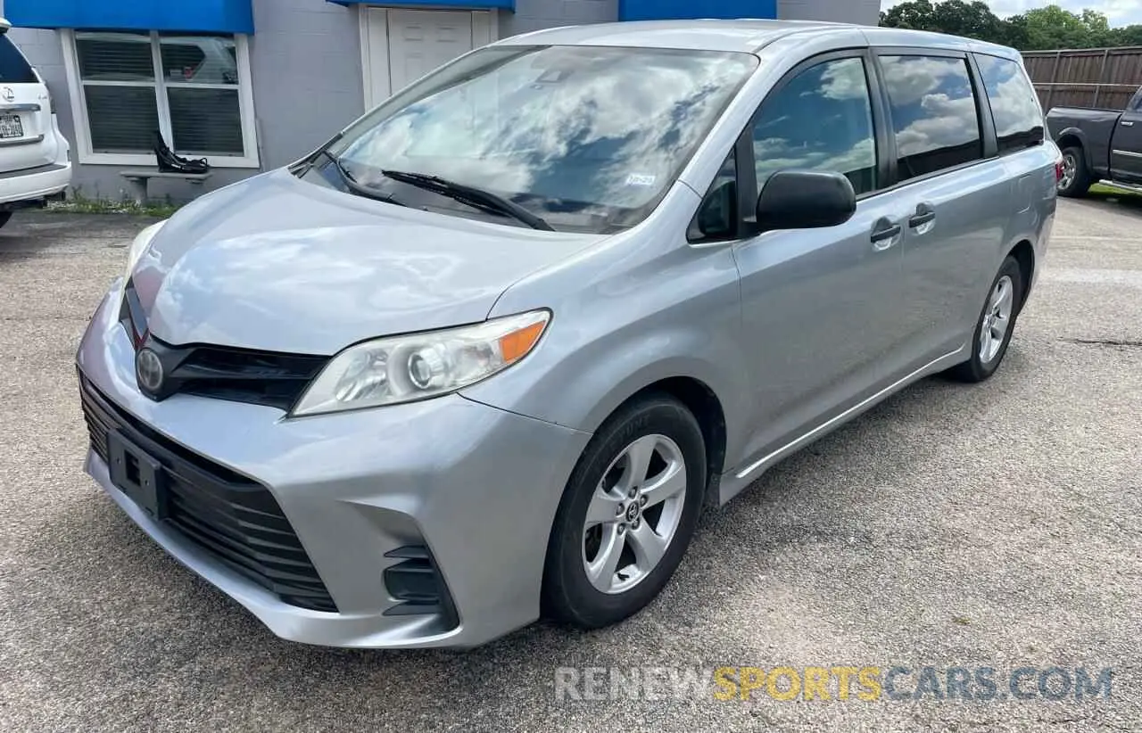 2 fotografías del automóvil dañado 5TDZZ3DC5LS030793 TOYOTA SIENNA 2020