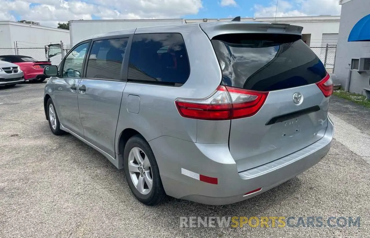 3 fotografías del automóvil dañado 5TDZZ3DC5LS030793 TOYOTA SIENNA 2020