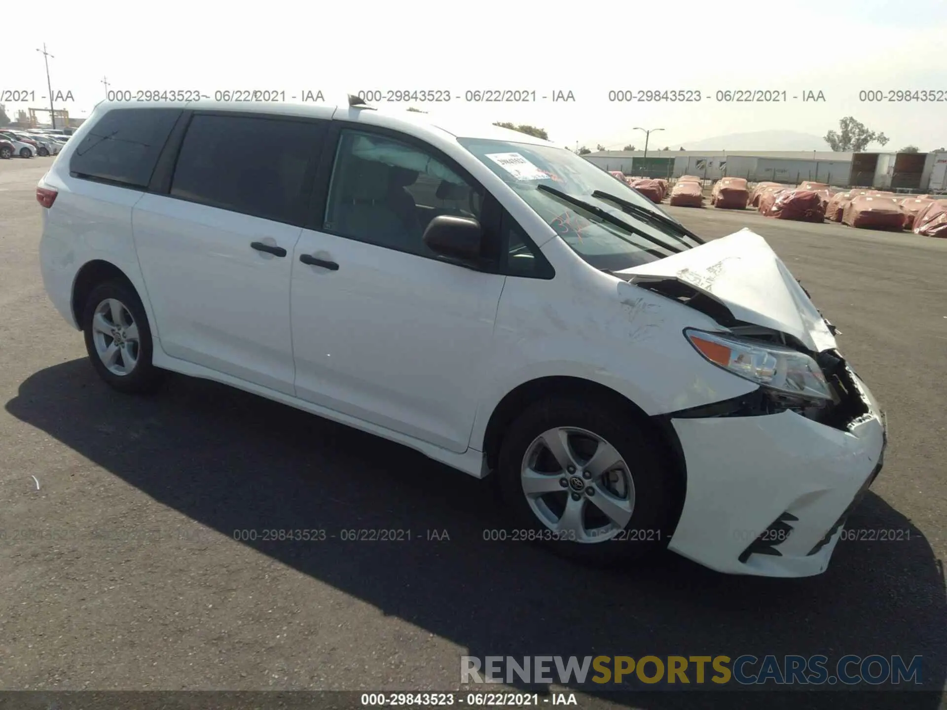 1 fotografías del automóvil dañado 5TDZZ3DC7LS061530 TOYOTA SIENNA 2020