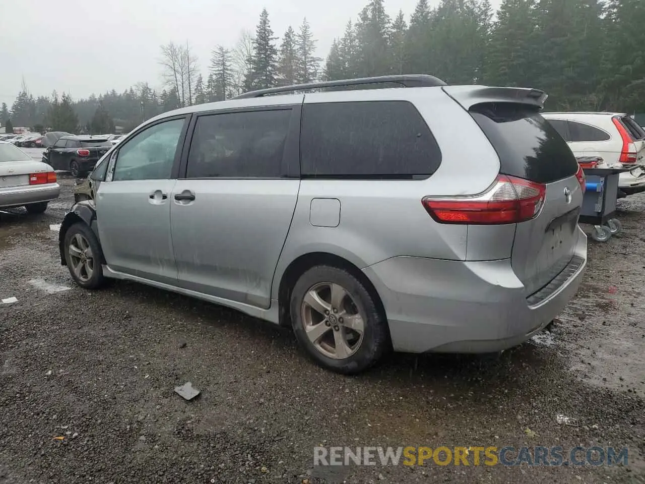2 fotografías del automóvil dañado 5TDZZ3DC9LS024866 TOYOTA SIENNA 2020