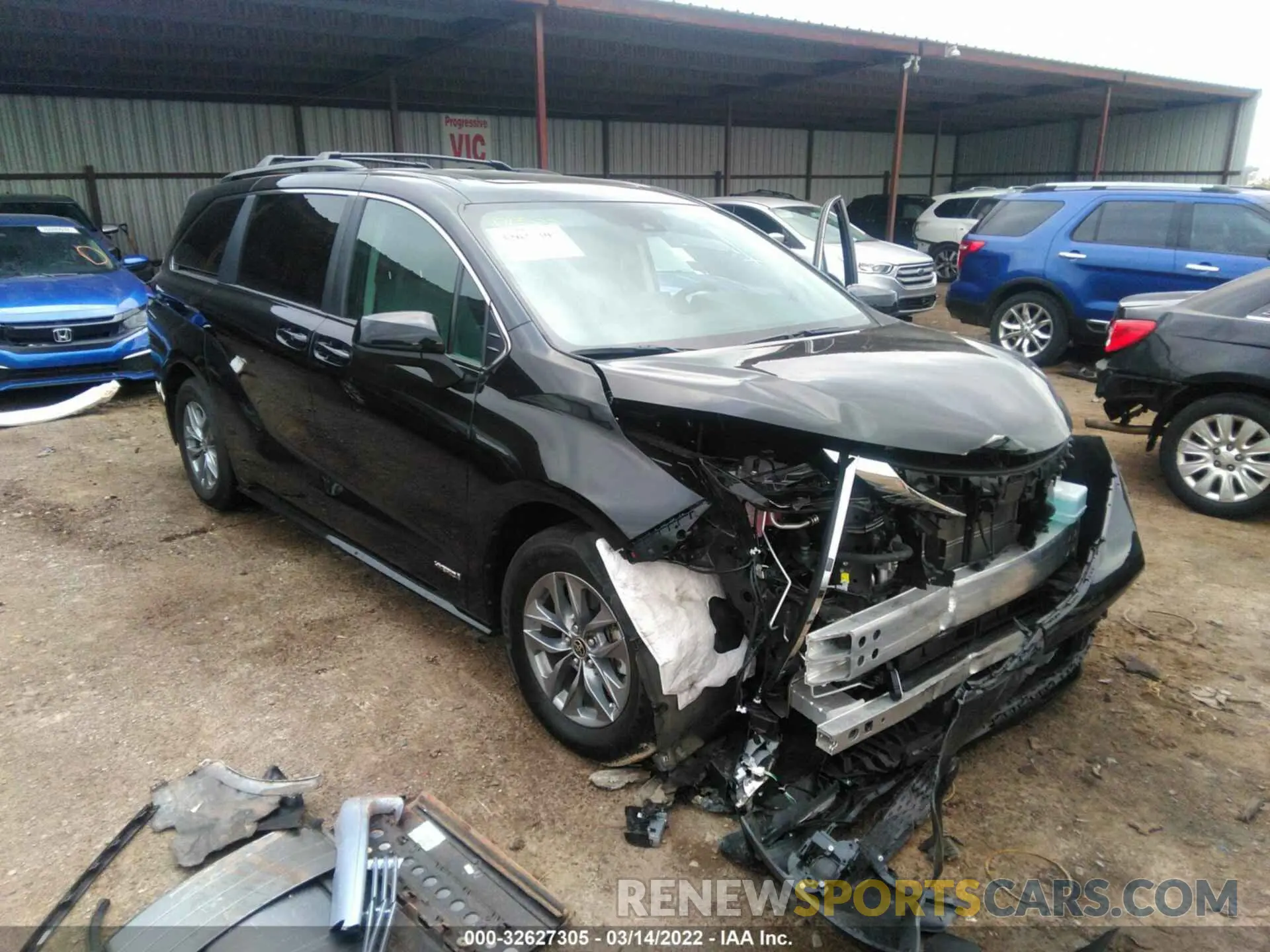 1 fotografías del automóvil dañado 5TDBRKEC7MS068313 TOYOTA SIENNA 2021