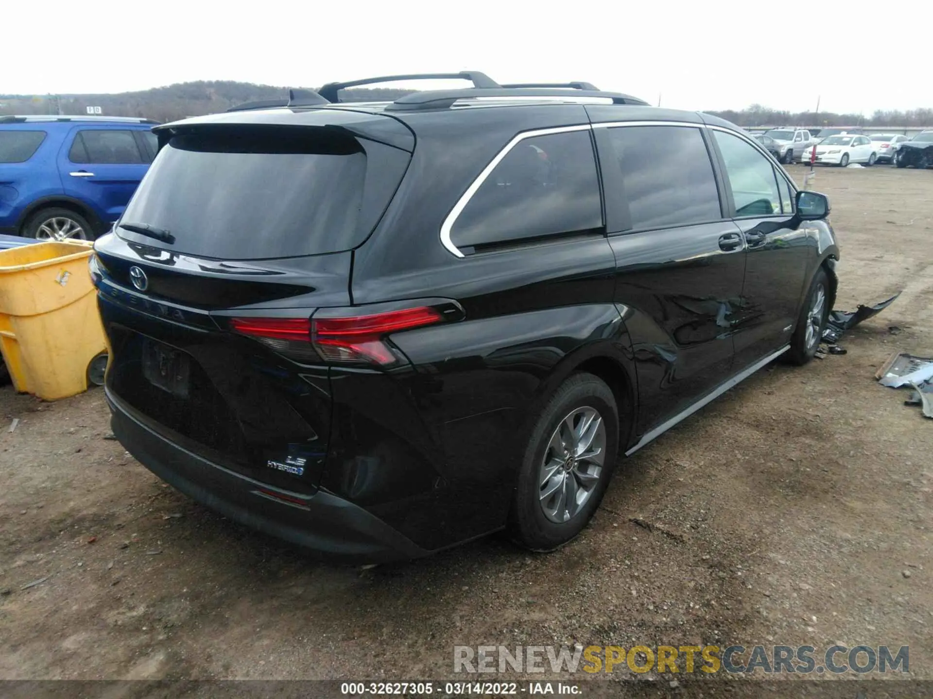 4 fotografías del automóvil dañado 5TDBRKEC7MS068313 TOYOTA SIENNA 2021