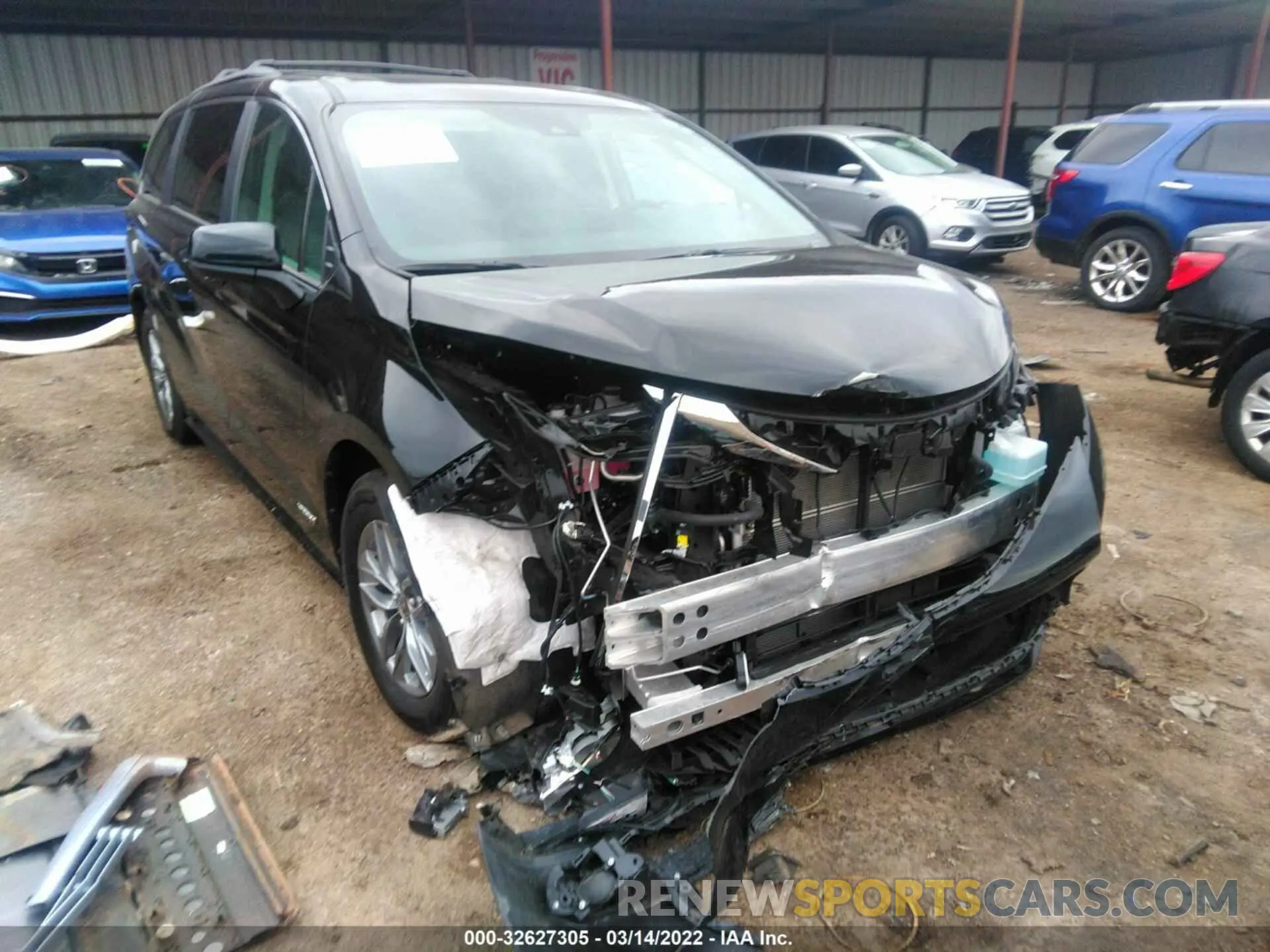 6 fotografías del automóvil dañado 5TDBRKEC7MS068313 TOYOTA SIENNA 2021
