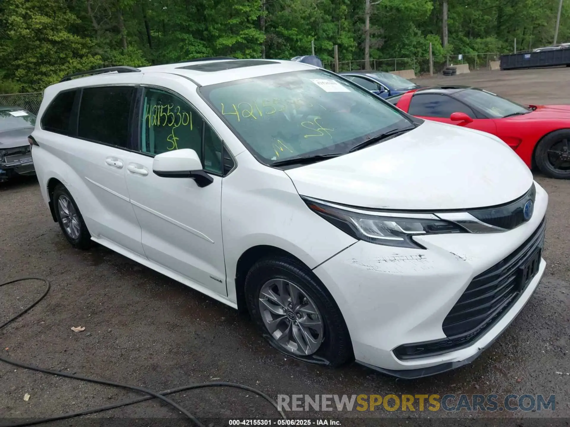 1 fotografías del automóvil dañado 5TDBRKEC8MS008394 TOYOTA SIENNA 2021