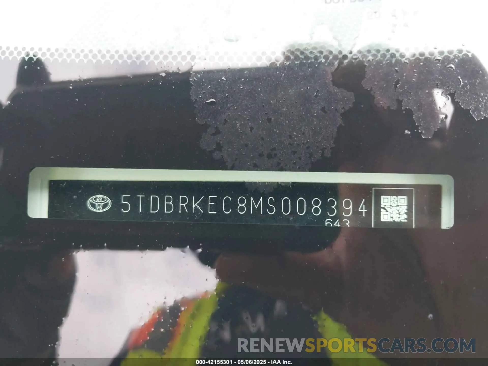 9 fotografías del automóvil dañado 5TDBRKEC8MS008394 TOYOTA SIENNA 2021