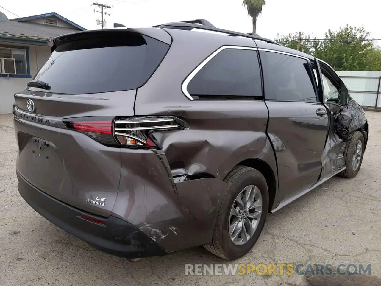 4 fotografías del automóvil dañado 5TDBRKECXMS009689 TOYOTA SIENNA 2021