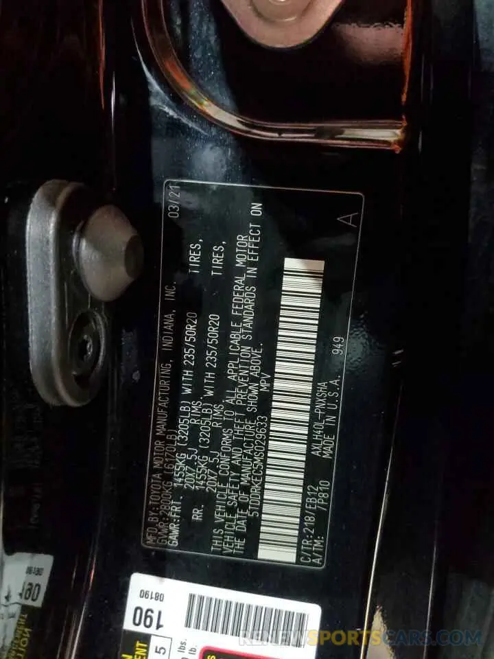 13 fotografías del automóvil dañado 5TDDRKEC5MS029633 TOYOTA SIENNA 2021