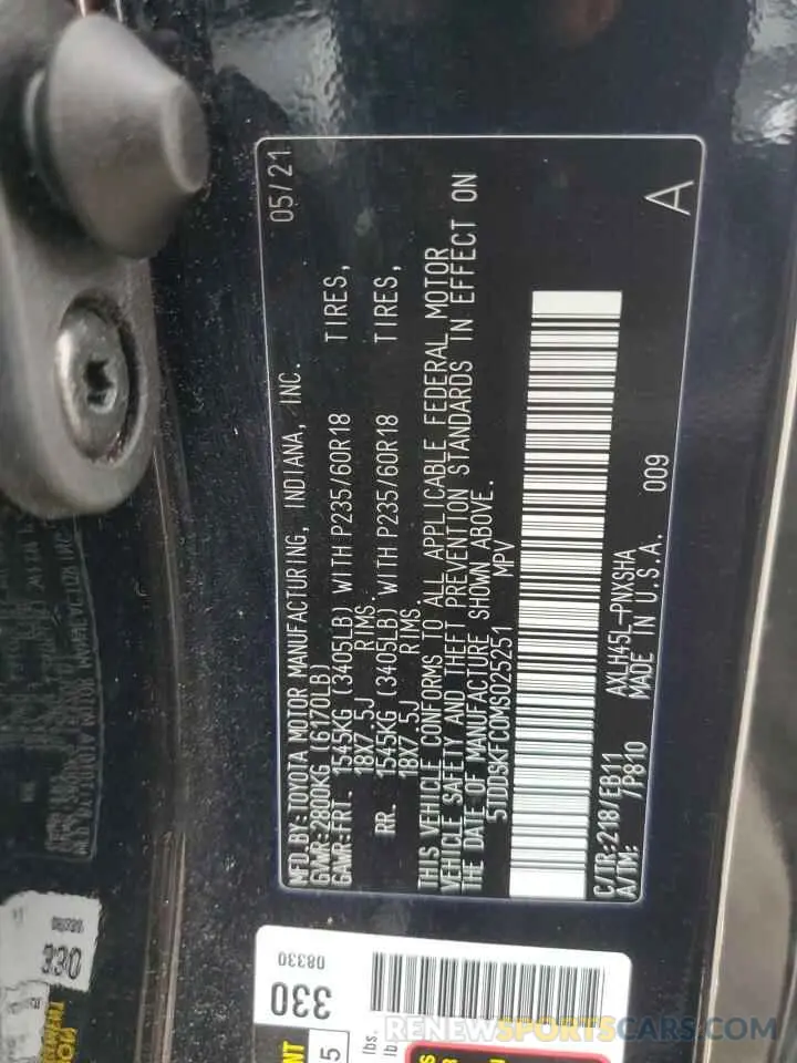 13 fotografías del automóvil dañado 5TDDSKFC0MS025251 TOYOTA SIENNA 2021