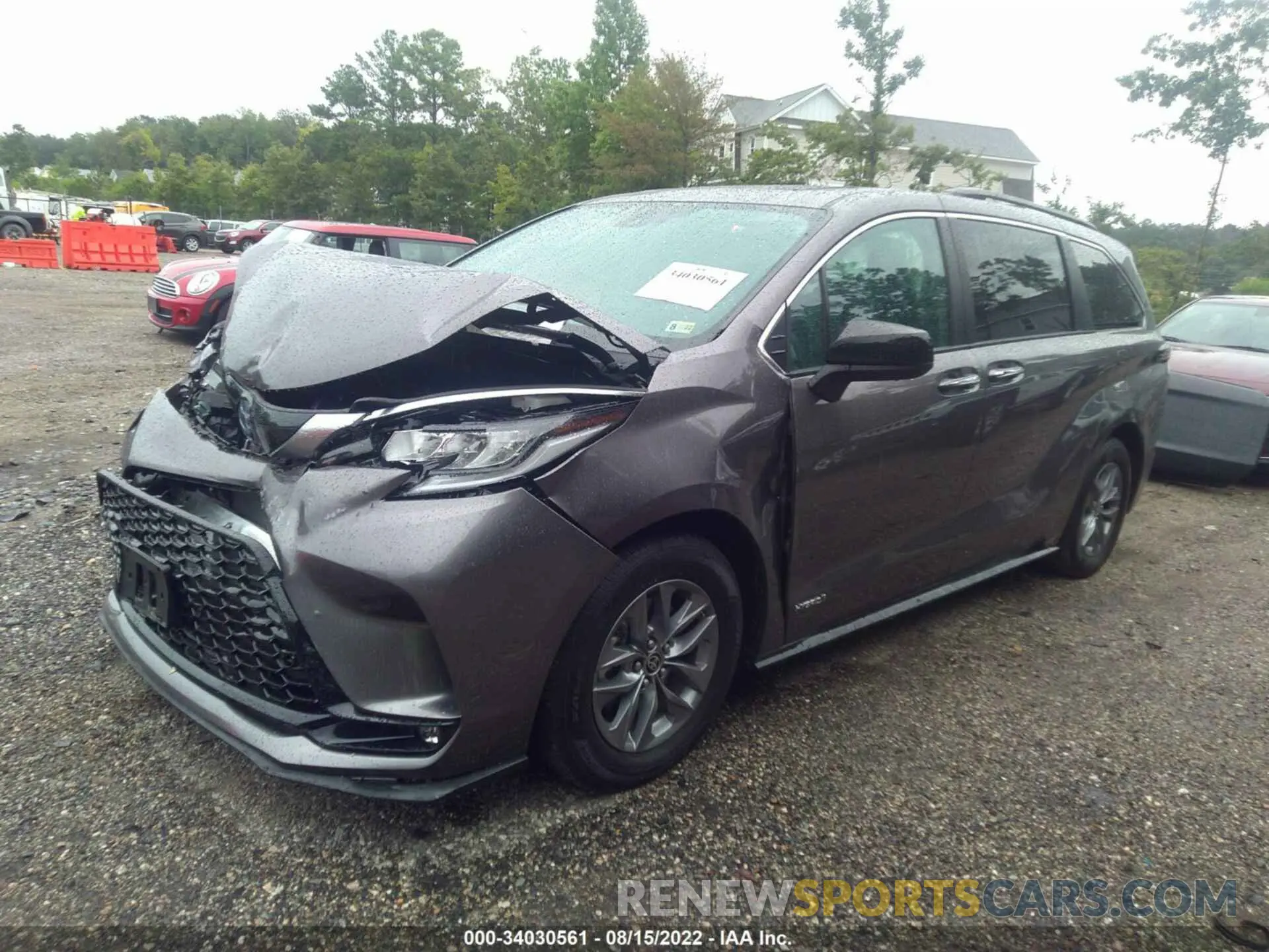 2 fotografías del automóvil dañado 5TDDSKFC7MS034450 TOYOTA SIENNA 2021