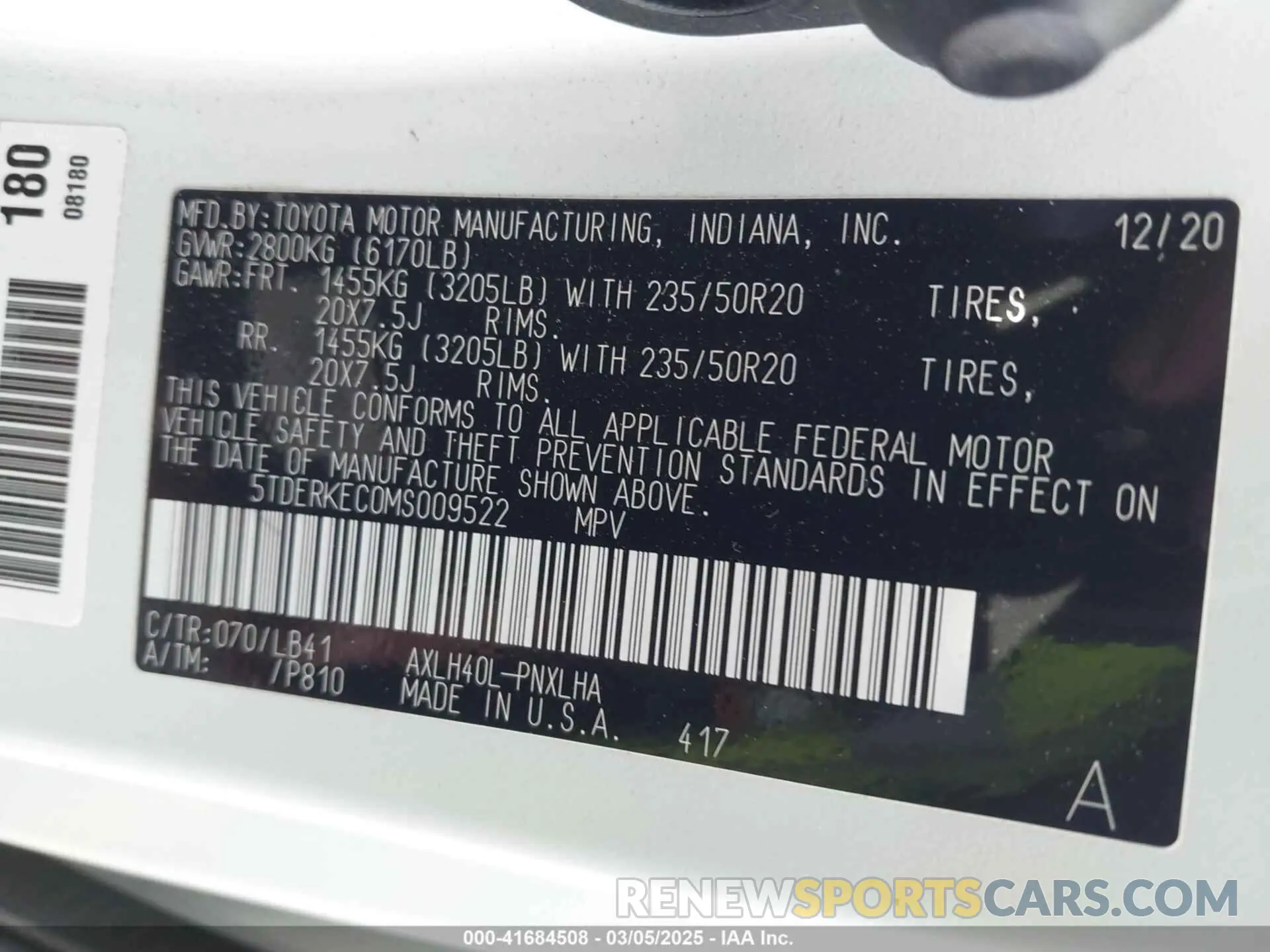 9 fotografías del automóvil dañado 5TDERKEC0MS009522 TOYOTA SIENNA 2021