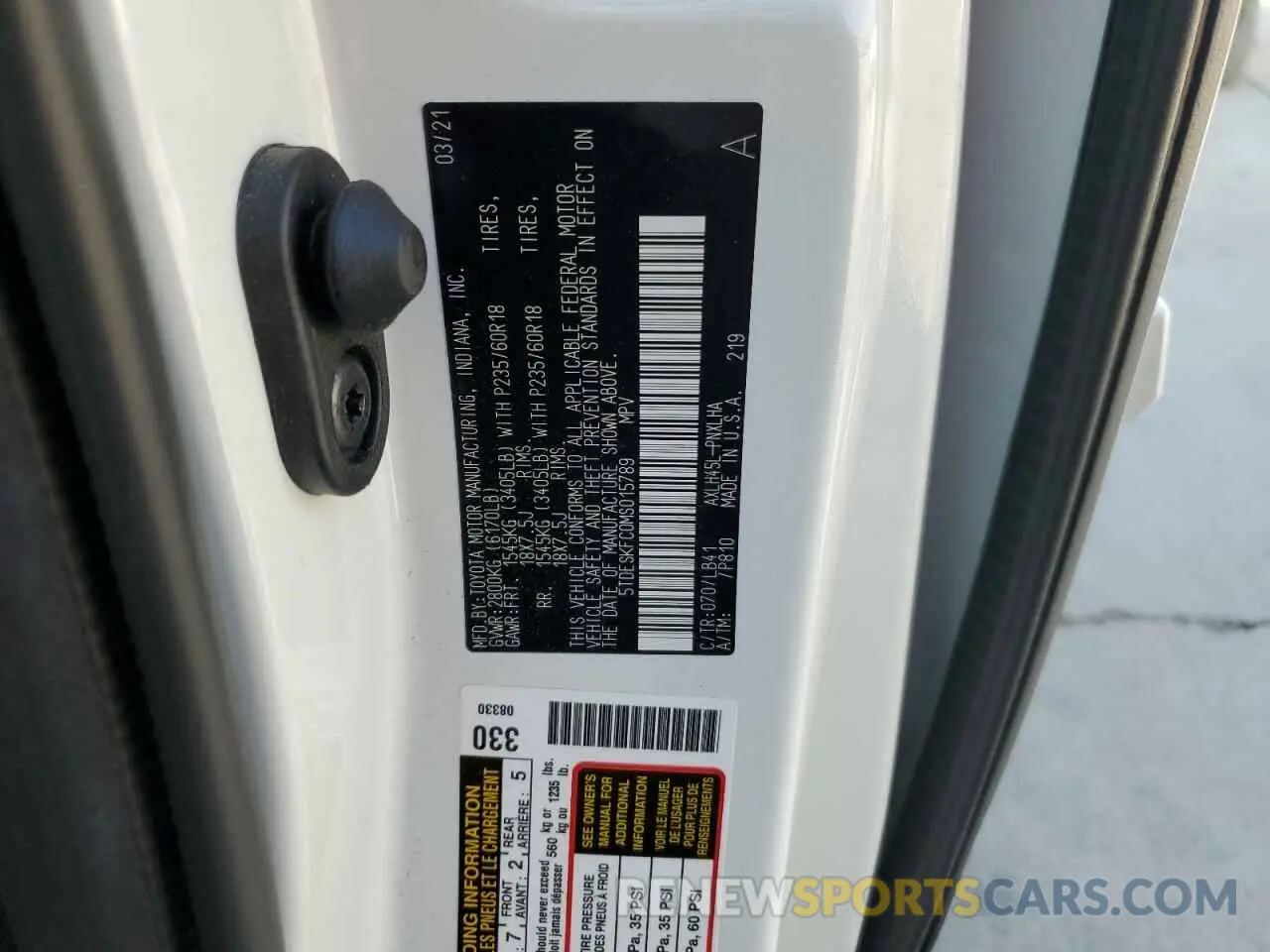 10 fotografías del automóvil dañado 5TDESKFC0MS015789 TOYOTA SIENNA 2021