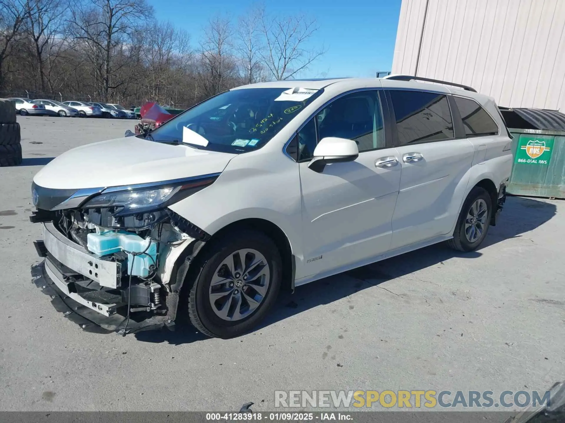 2 fotografías del automóvil dañado 5TDJRKEC1MS025680 TOYOTA SIENNA 2021