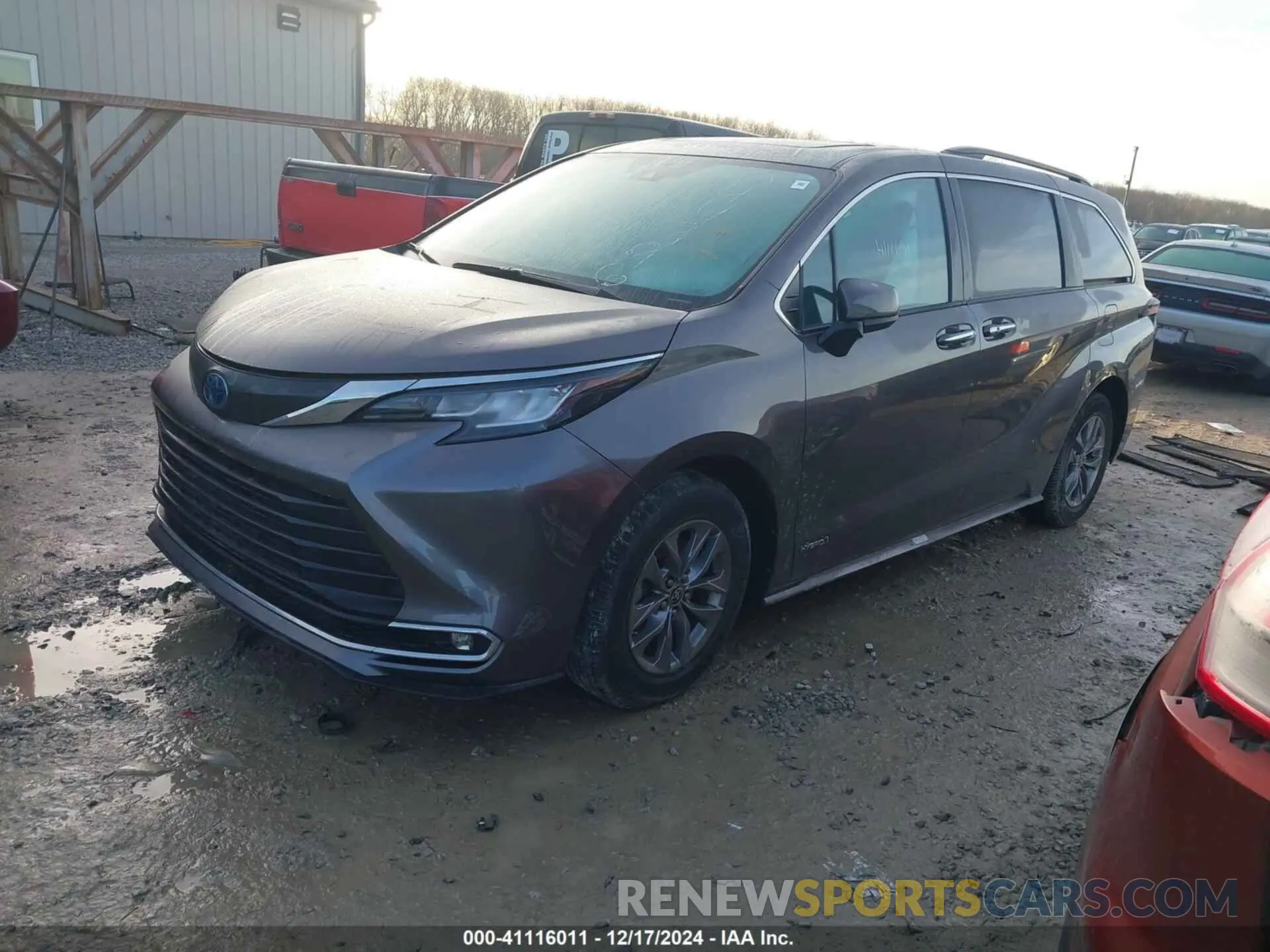 2 fotografías del automóvil dañado 5TDJRKEC2MS044996 TOYOTA SIENNA 2021