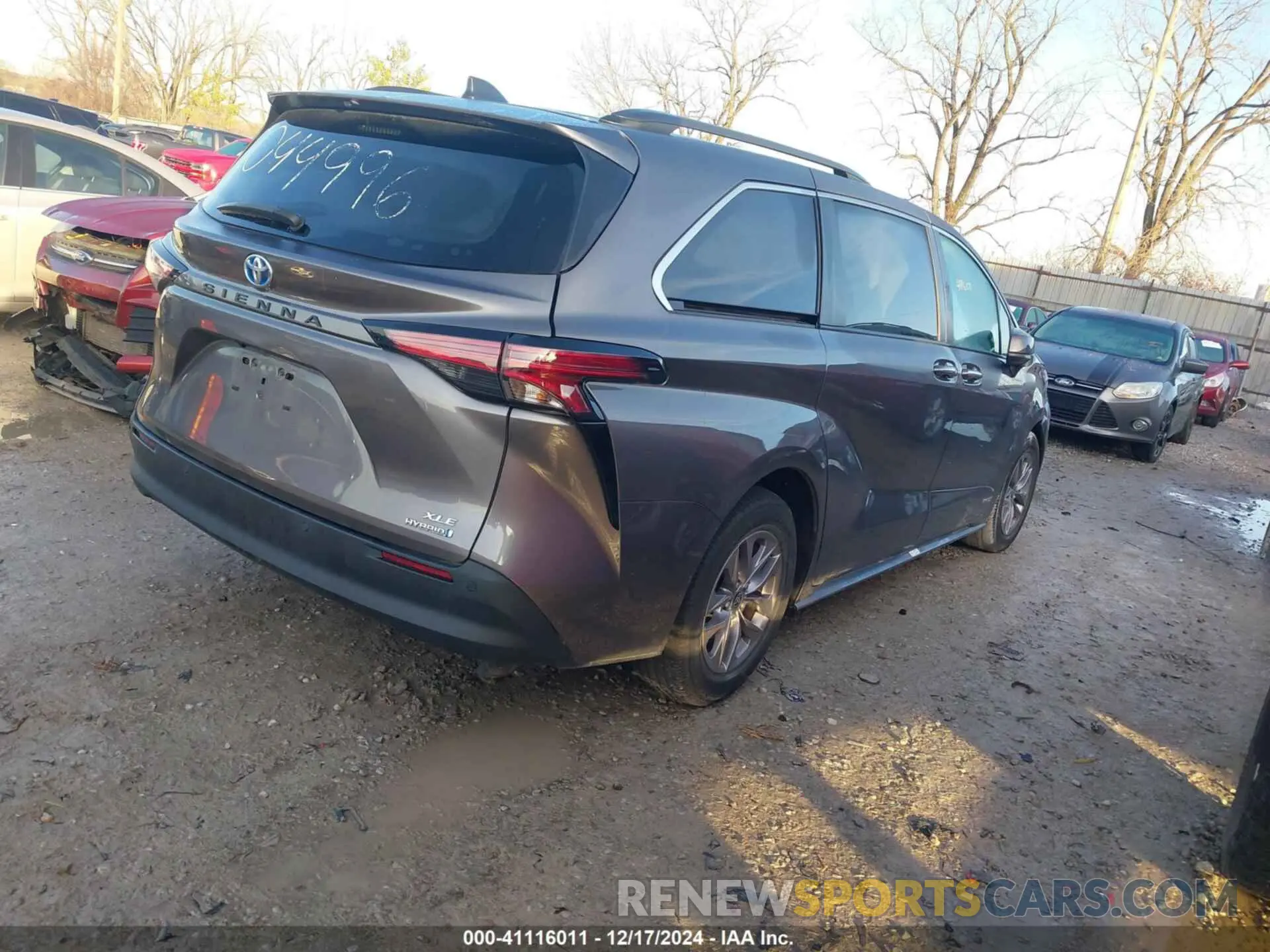4 fotografías del automóvil dañado 5TDJRKEC2MS044996 TOYOTA SIENNA 2021