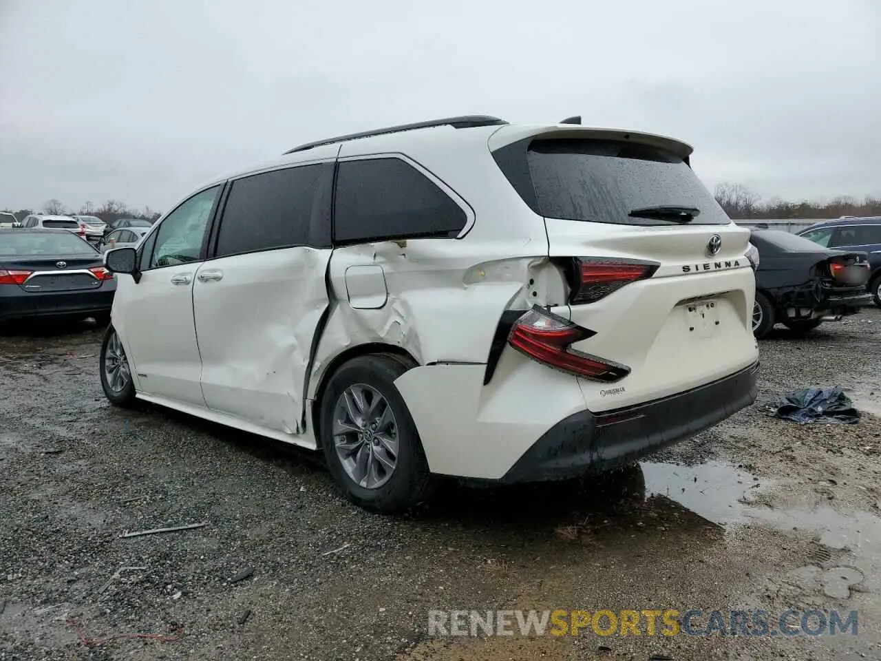 2 fotografías del automóvil dañado 5TDJRKEC4MS039721 TOYOTA SIENNA 2021