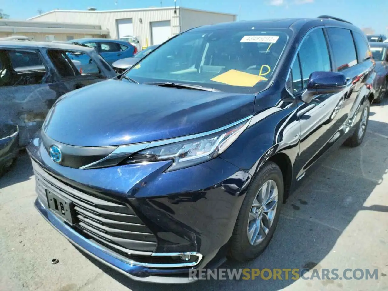 2 fotografías del automóvil dañado 5TDJRKEC9MS033204 TOYOTA SIENNA 2021