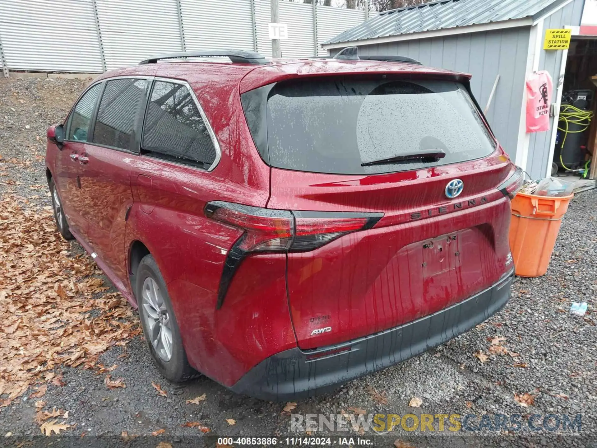 3 fotografías del automóvil dañado 5TDJSKFCXMS014664 TOYOTA SIENNA 2021