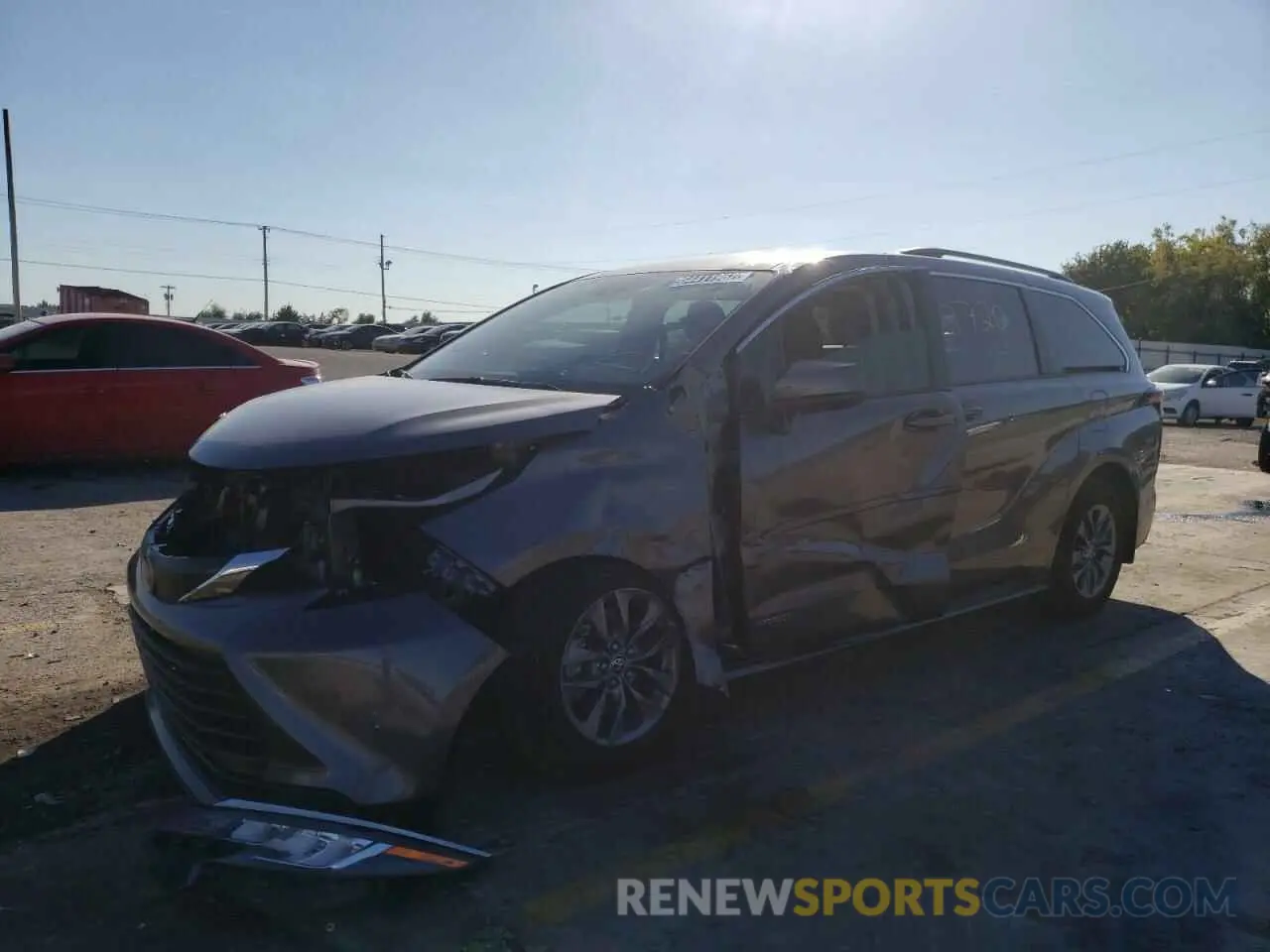 2 fotografías del automóvil dañado 5TDKRKEC2MS049684 TOYOTA SIENNA 2021