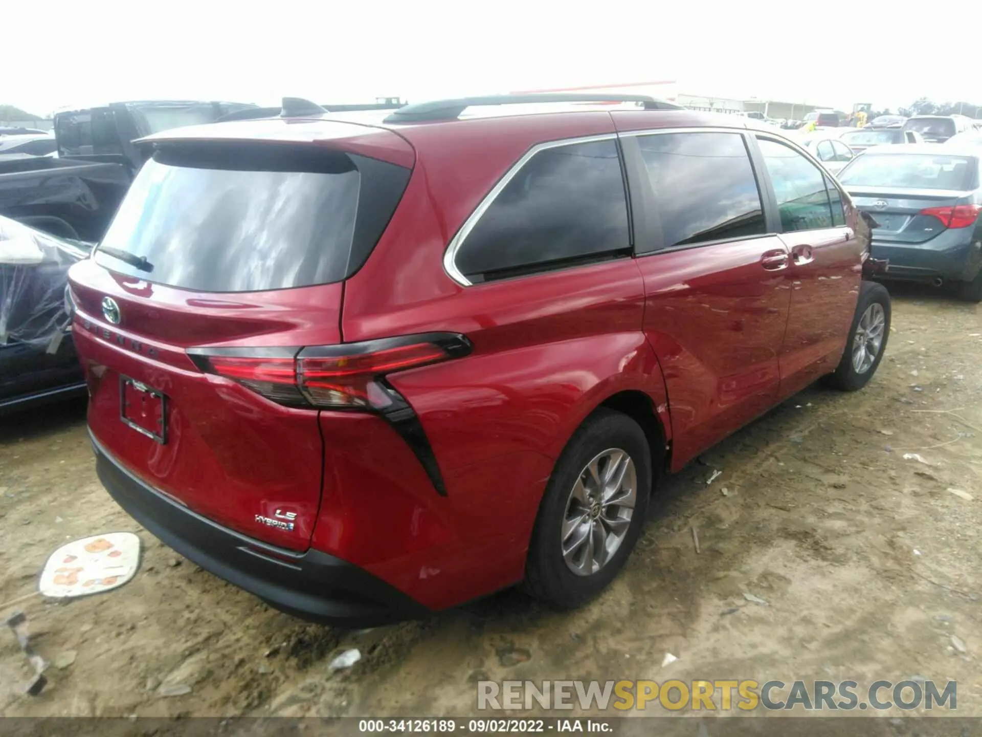 4 fotografías del automóvil dañado 5TDKRKEC3MS020470 TOYOTA SIENNA 2021