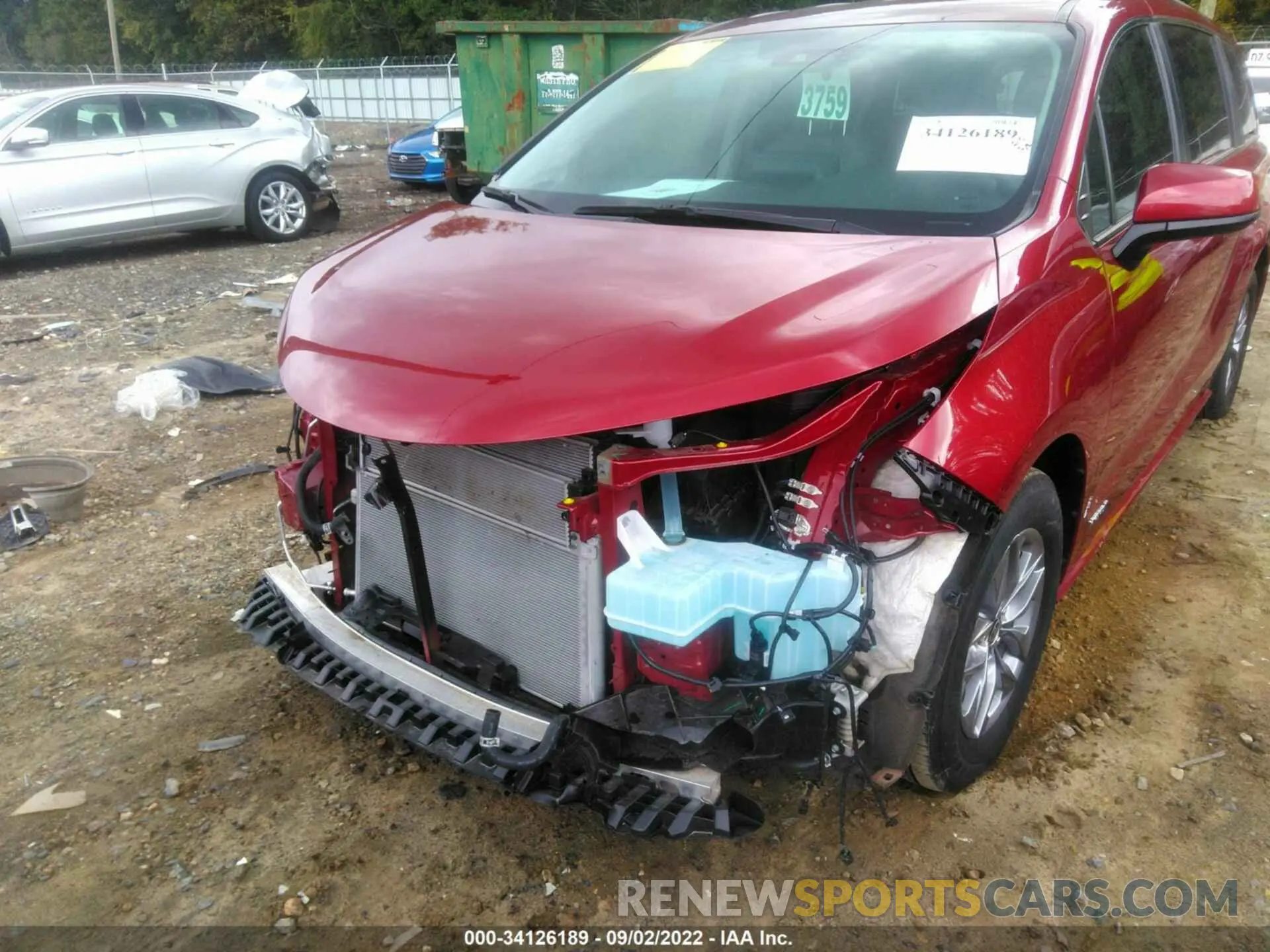 6 fotografías del automóvil dañado 5TDKRKEC3MS020470 TOYOTA SIENNA 2021