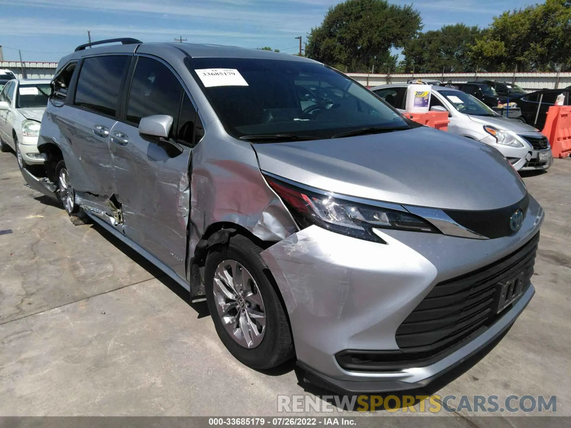 1 fotografías del automóvil dañado 5TDKRKEC4MS057334 TOYOTA SIENNA 2021
