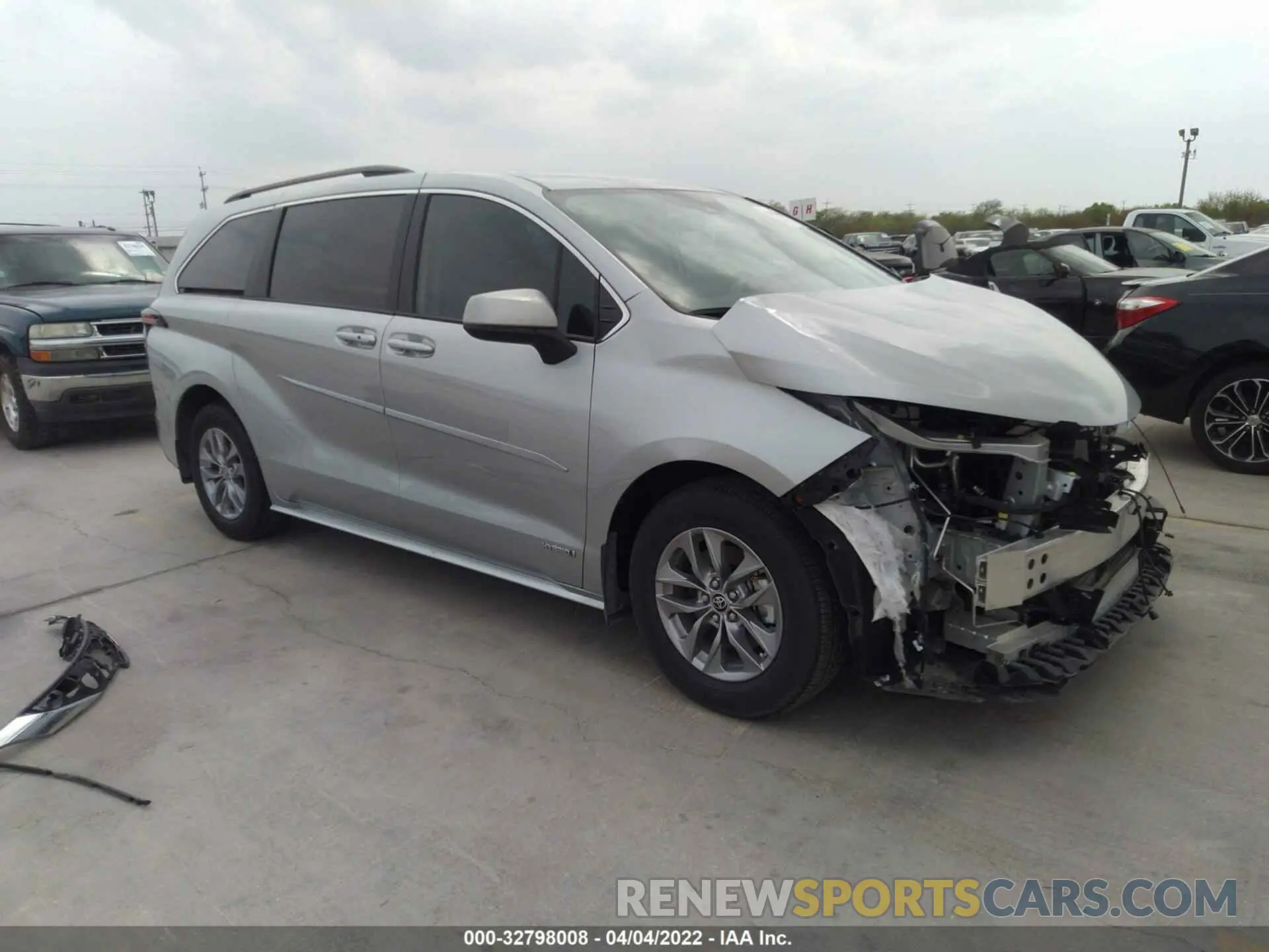 1 fotografías del automóvil dañado 5TDKRKEC6MS071879 TOYOTA SIENNA 2021