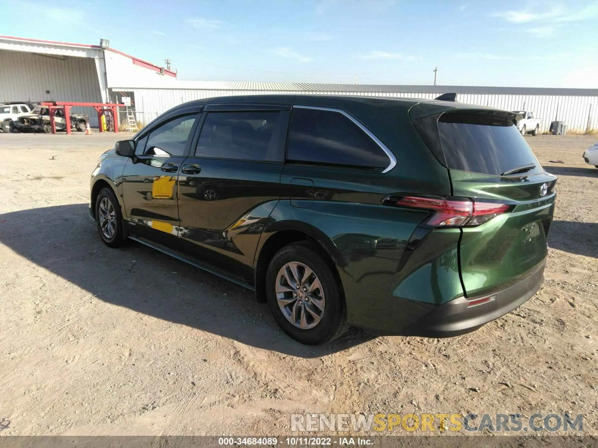 3 fotografías del automóvil dañado 5TDKRKEC6MS073230 TOYOTA SIENNA 2021