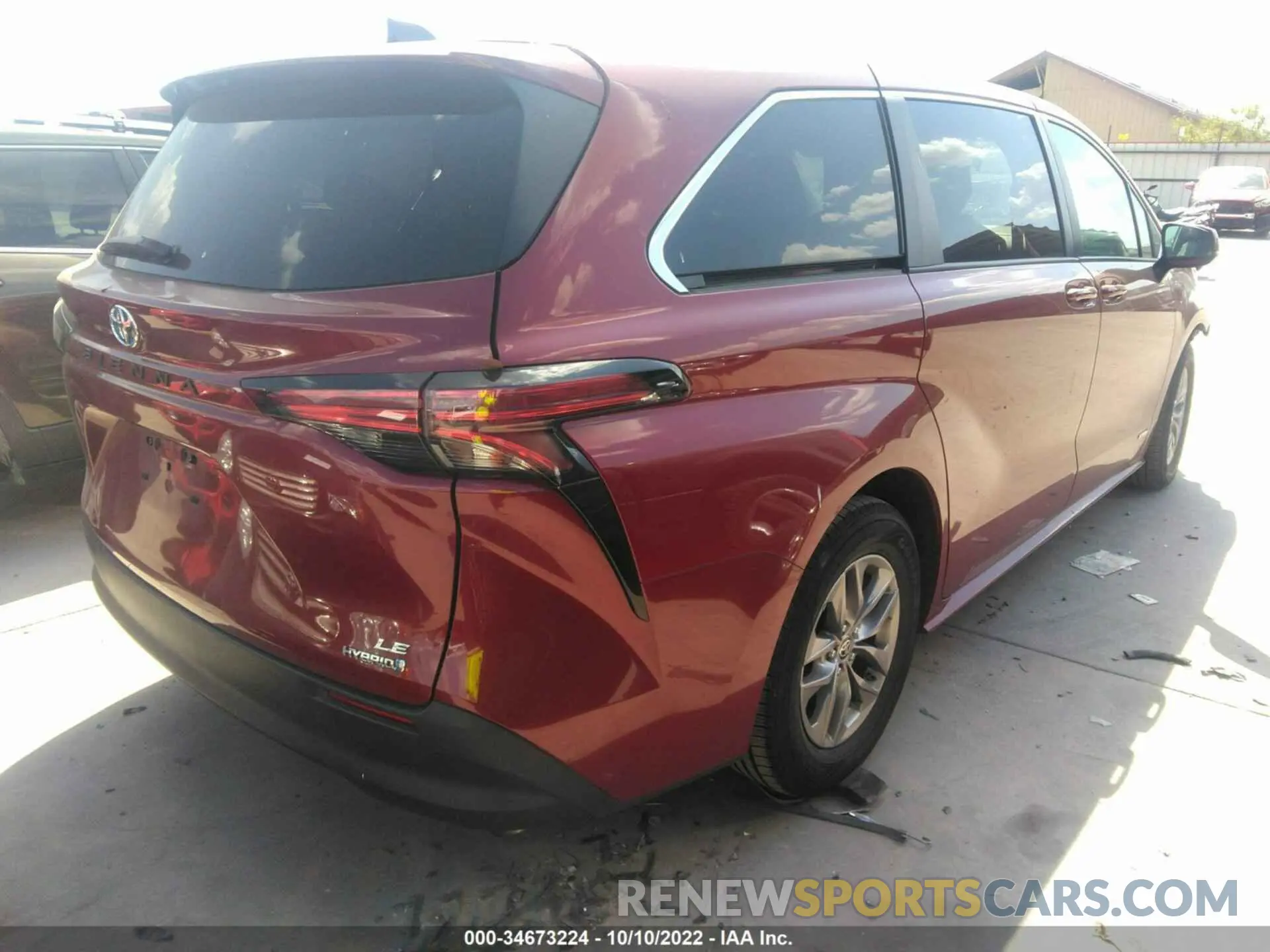 4 fotografías del automóvil dañado 5TDKRKEC7MS044903 TOYOTA SIENNA 2021