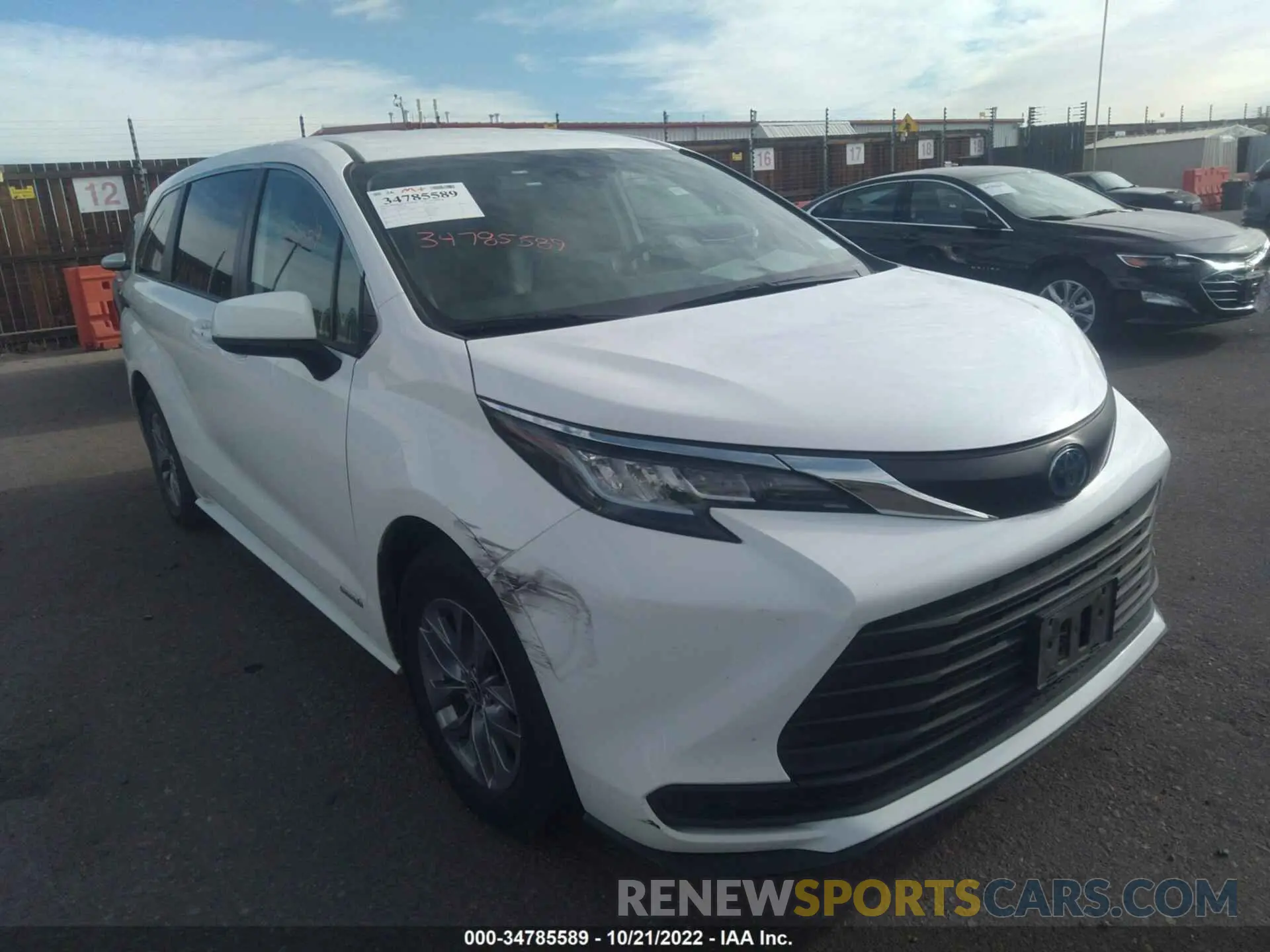 1 fotografías del automóvil dañado 5TDKRKEC8MS015894 TOYOTA SIENNA 2021