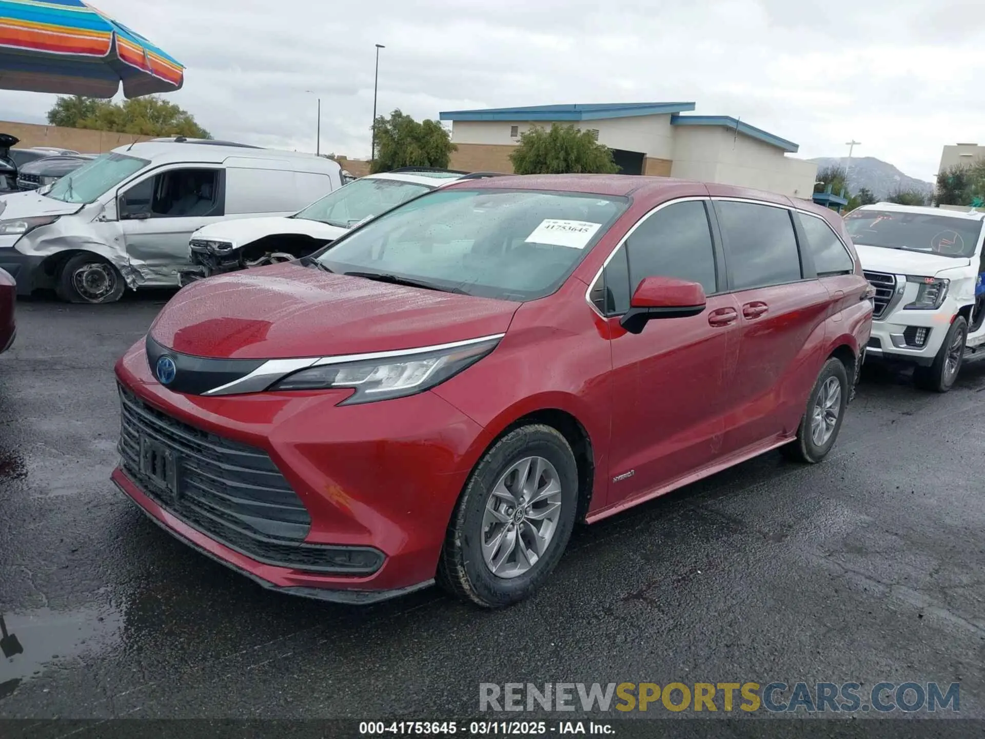 2 fotografías del automóvil dañado 5TDKSKFC7MS007904 TOYOTA SIENNA 2021