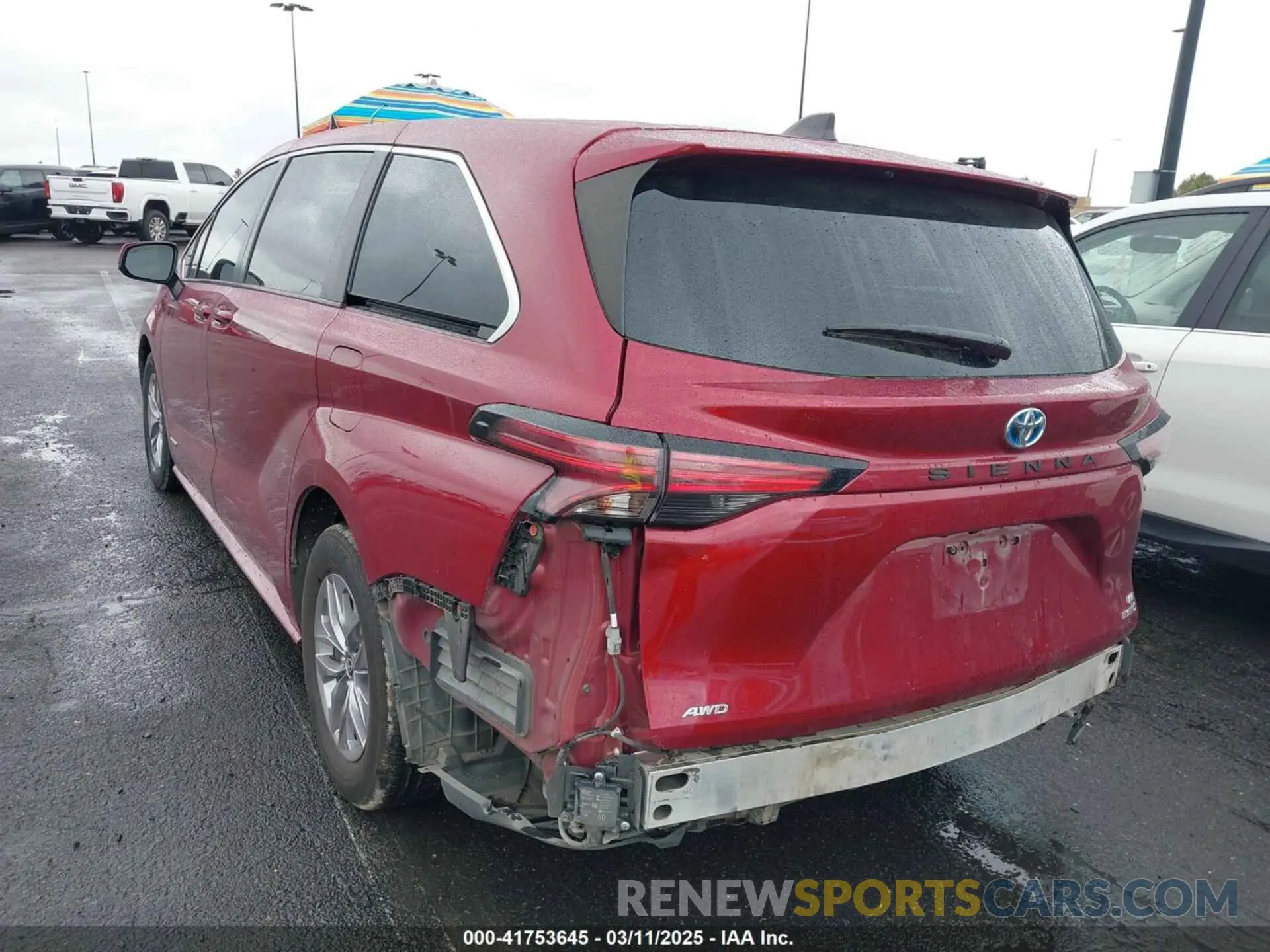 3 fotografías del automóvil dañado 5TDKSKFC7MS007904 TOYOTA SIENNA 2021