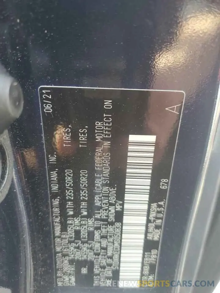 14 fotografías del automóvil dañado 5TDXRKEC0MS050838 TOYOTA SIENNA 2021