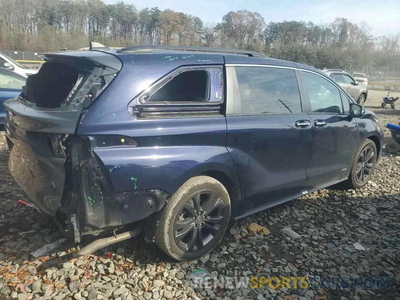 3 fotografías del automóvil dañado 5TDXRKEC0MS050838 TOYOTA SIENNA 2021