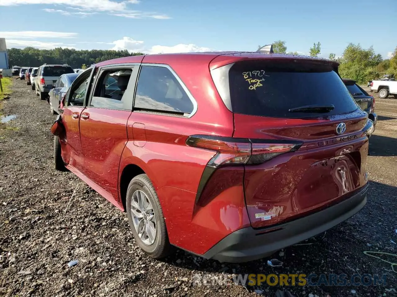 3 fotografías del automóvil dañado 5TDYRKEC0MS068860 TOYOTA SIENNA 2021